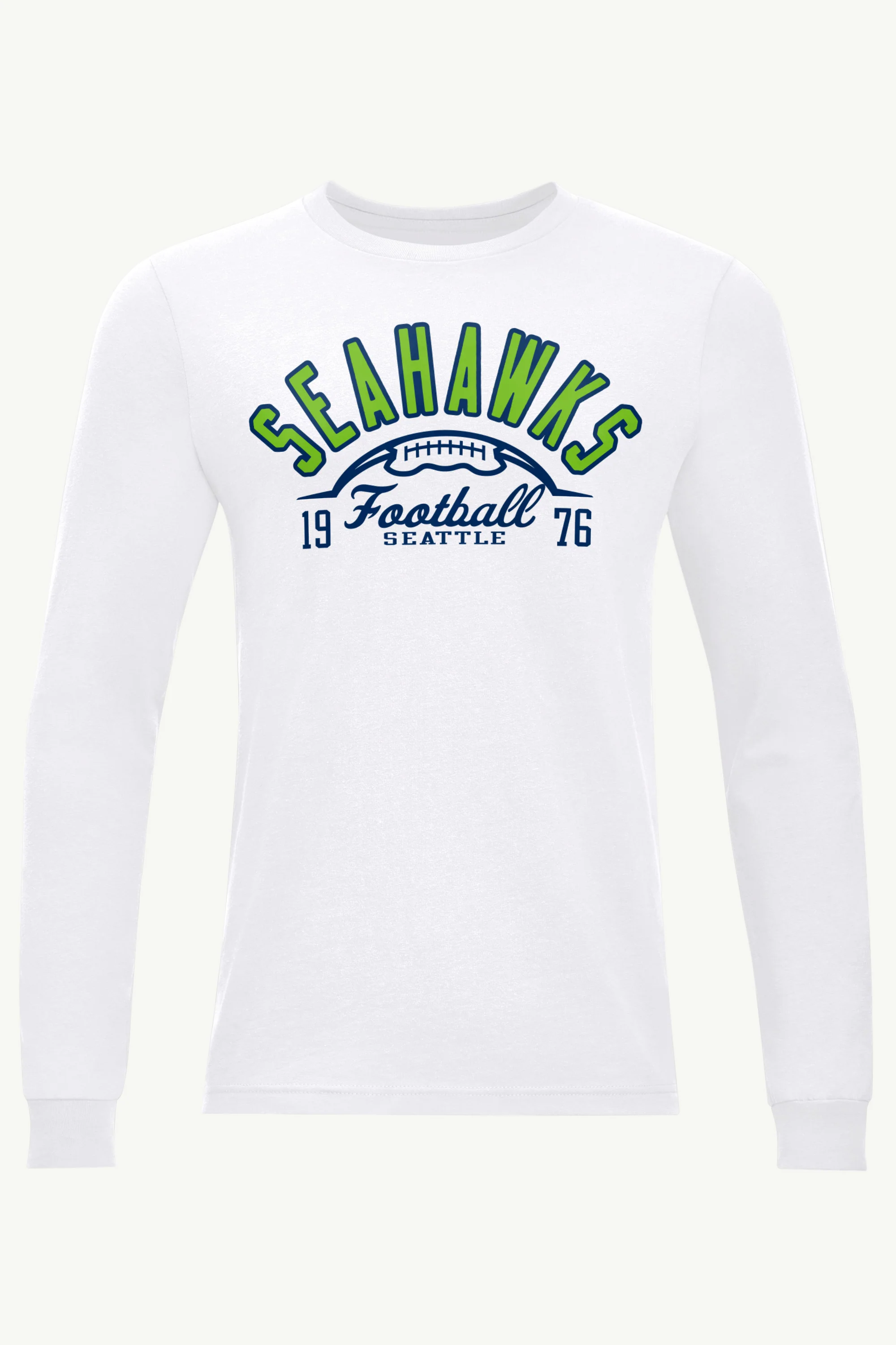 MENS SEATTLE SEAHAWKS HALF BALL LONG SLEEVE T SHIRT