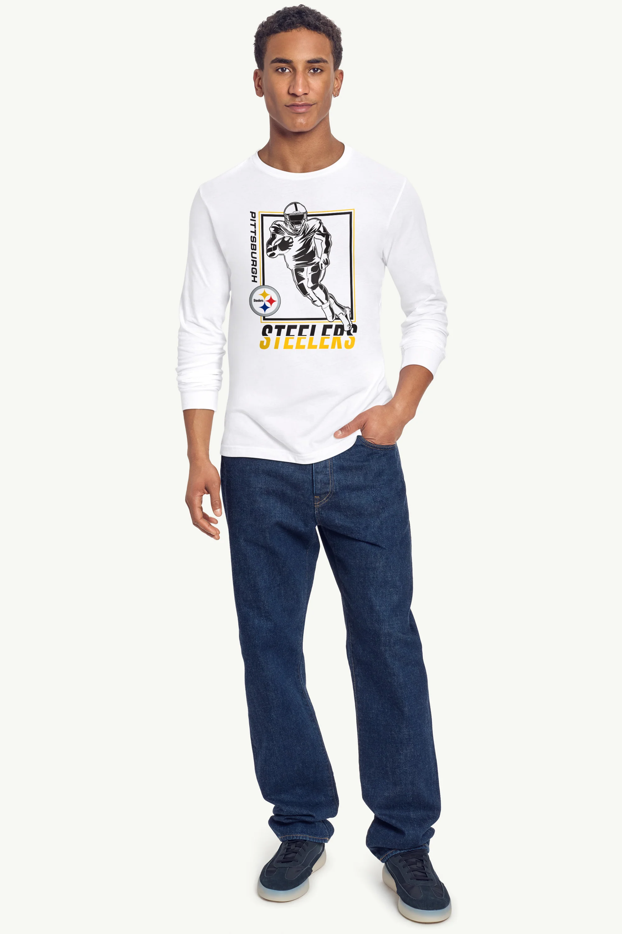 MENS PITTSBURGH STEELERS PLAYER GRID LONG SLEEVE T SHIRT - Image 3
