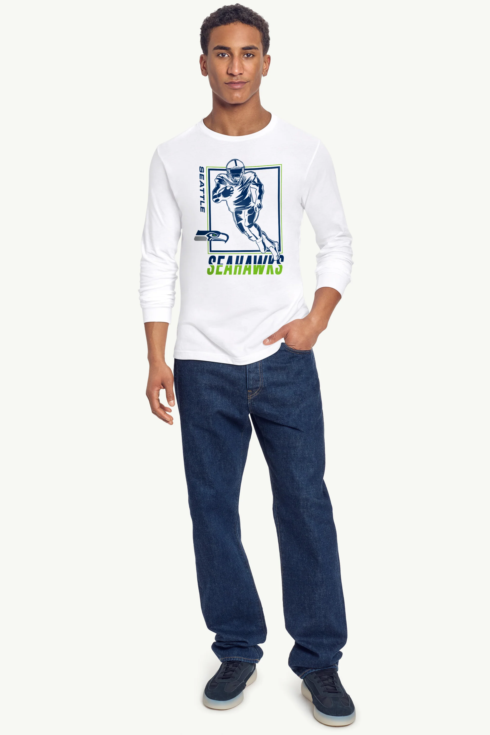 MENS SEATTLE SEAHAWKS PLAYER GRID LONG SLEEVE T SHIRT - Image 3