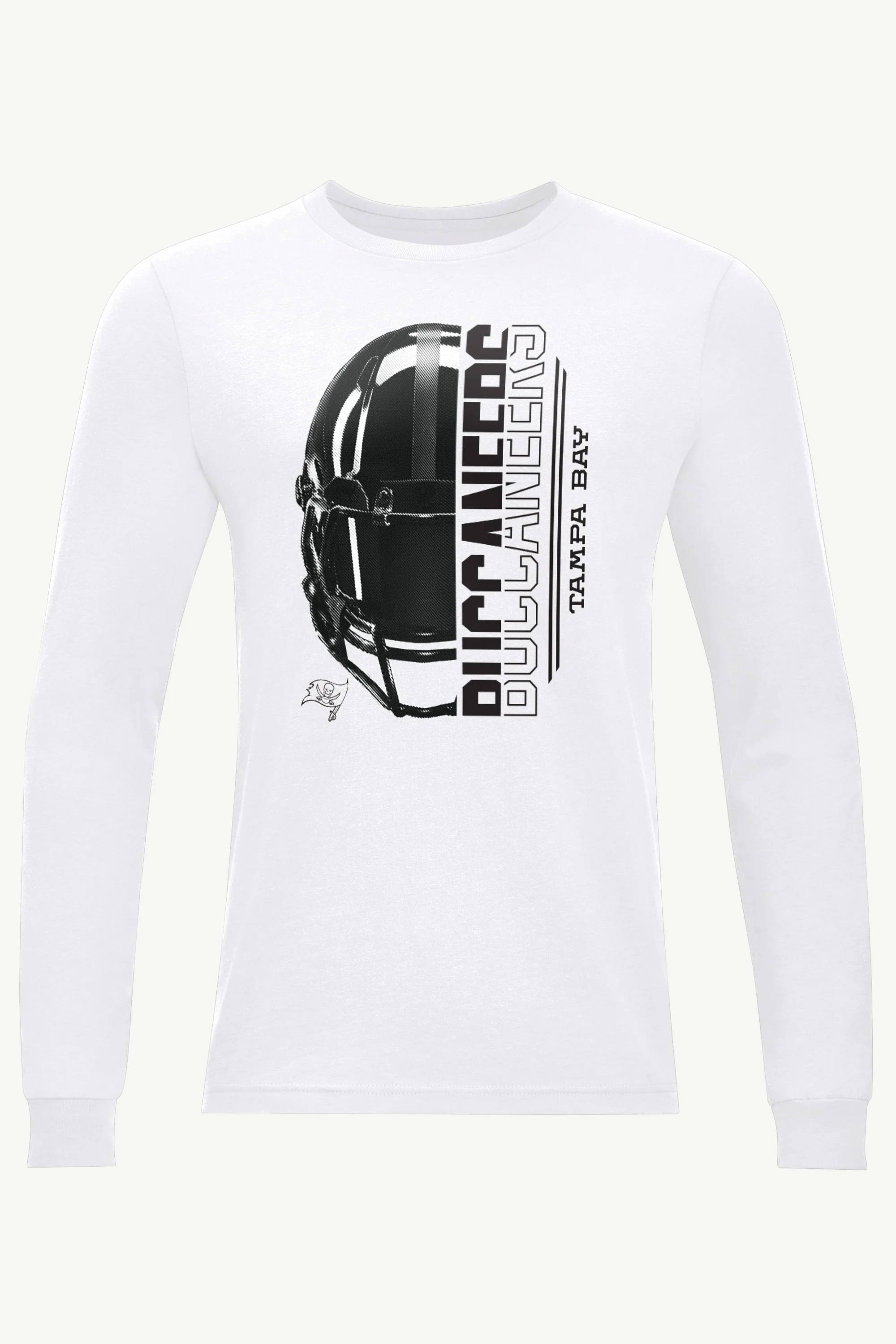 MENS TAMPA BAY BUCCANEERS HALF HELMET LONG SLEEVE T SHIRT