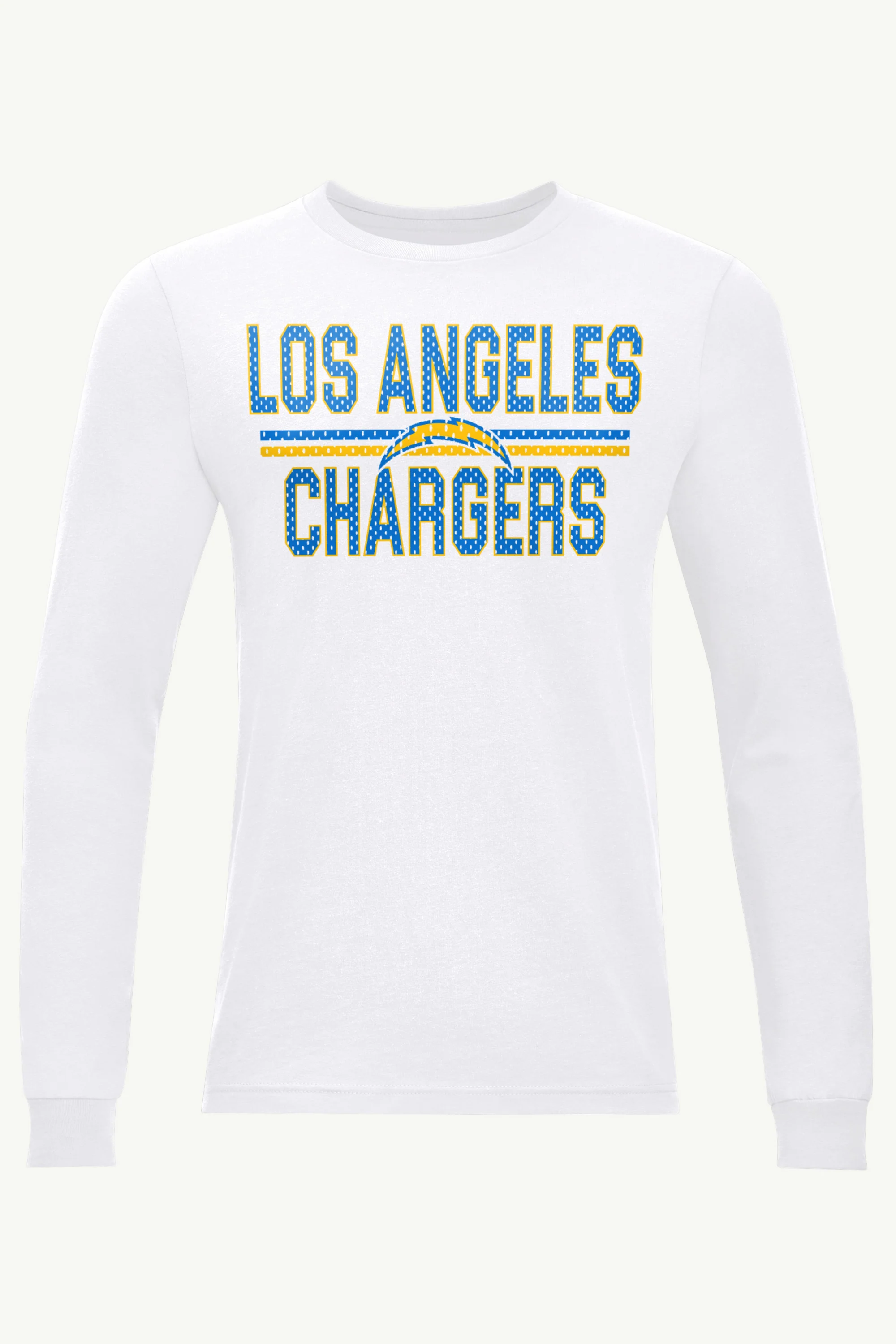MENS LOS ANGELES CHARGERS MESH LOOK LONG SLEEVE T SHIRT
