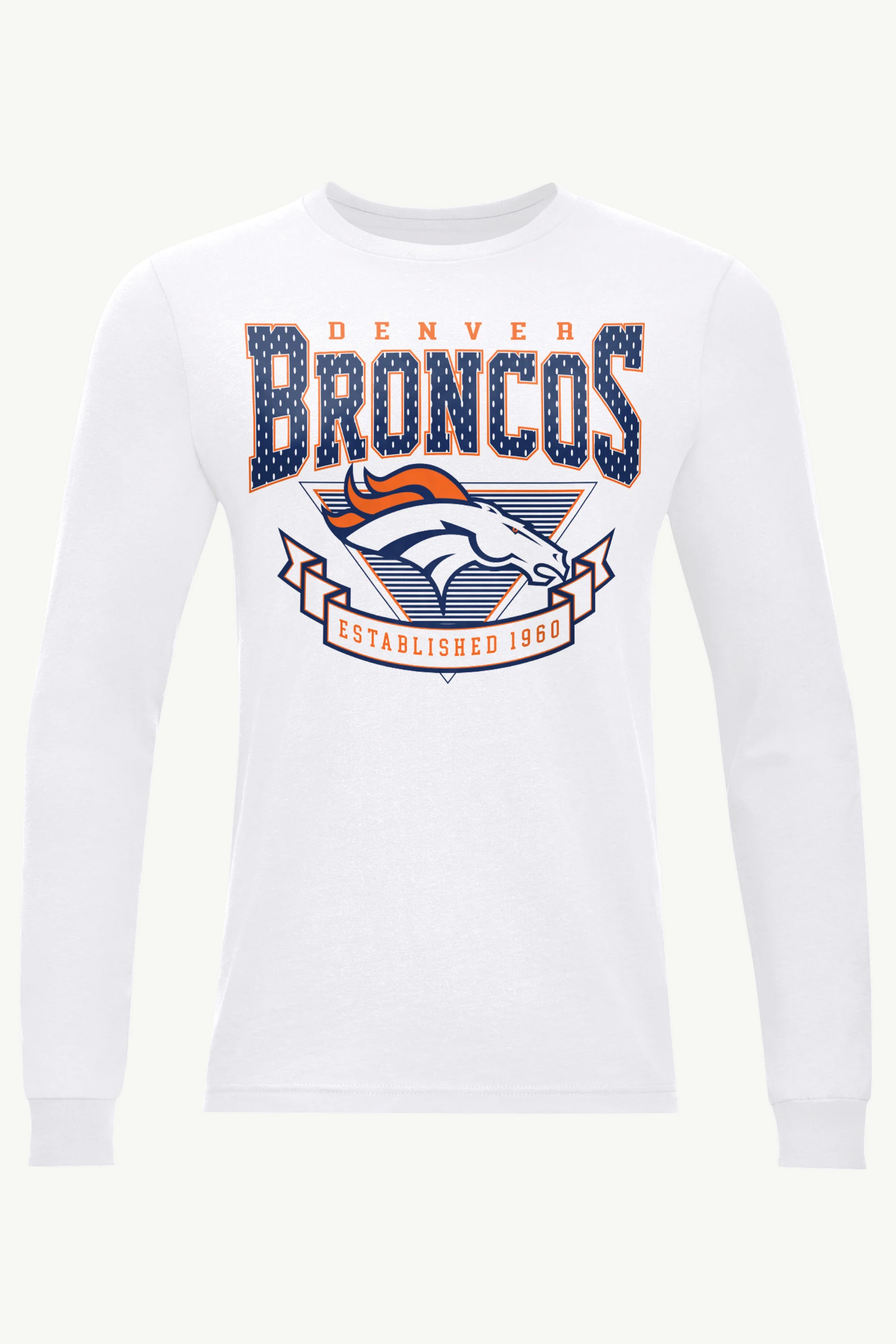 MENS DENVER BRONCOS 80's INSPIRED LONG SLEEVE T SHIRT