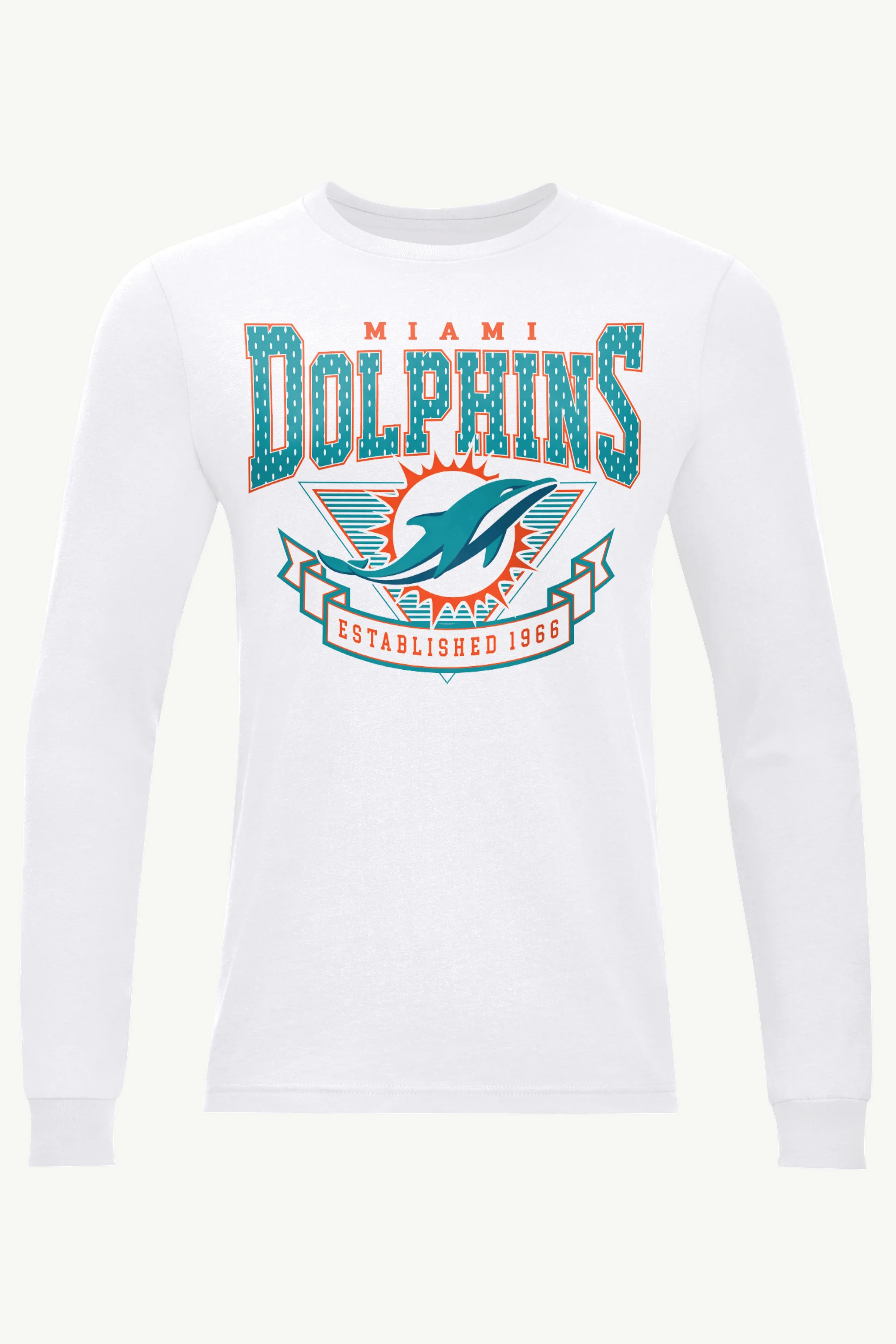 MENS MIAMI DOLPHINS 80's INSPIRED LONG SLEEVE T SHIRT