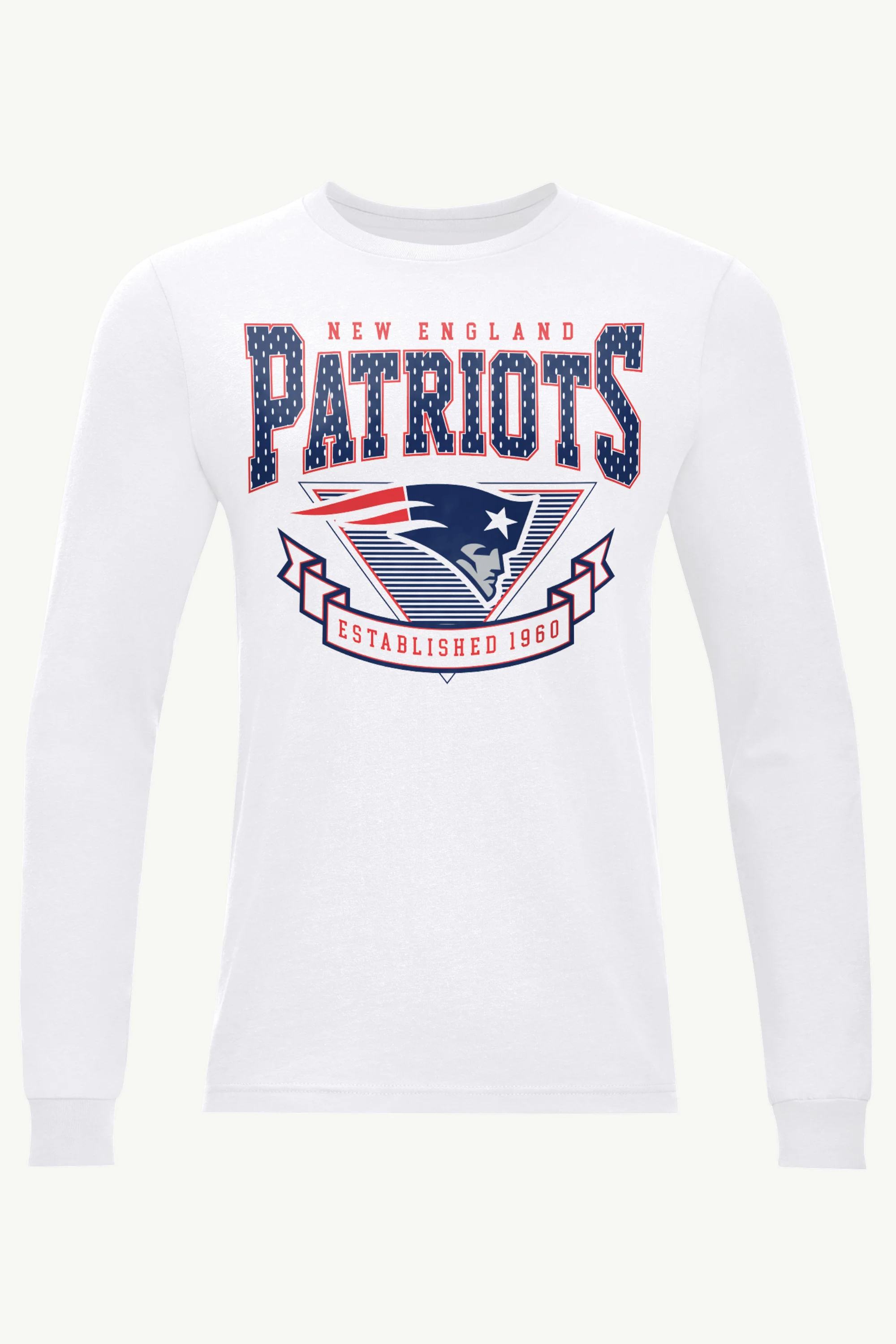 MENS NEW ENGLAND PATRIOTS 80's INSPIRED LONG SLEEVE T SHIRT