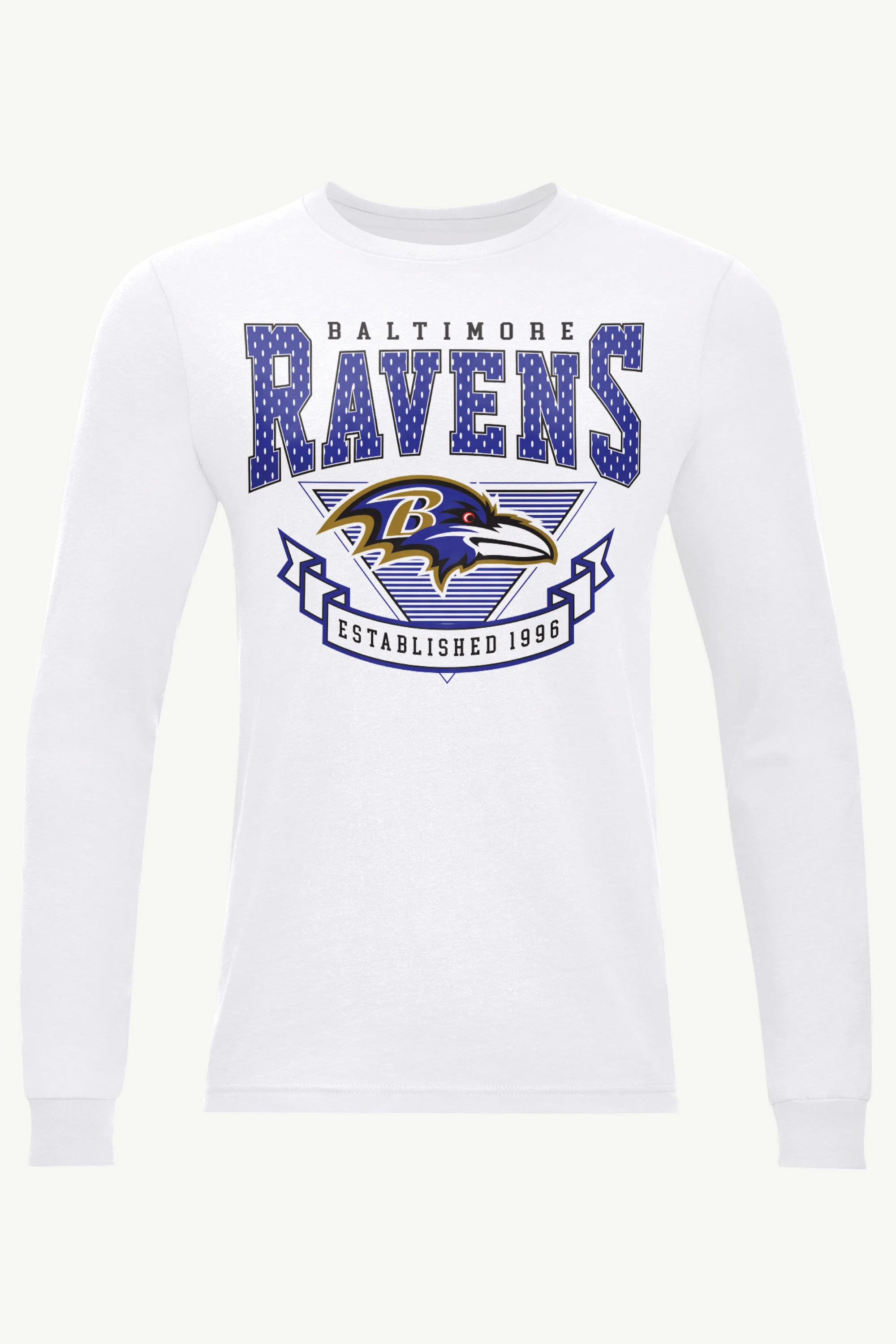 MENS BALTIMORE RAVENS 80's INSPIRED LONG SLEEVE T SHIRT