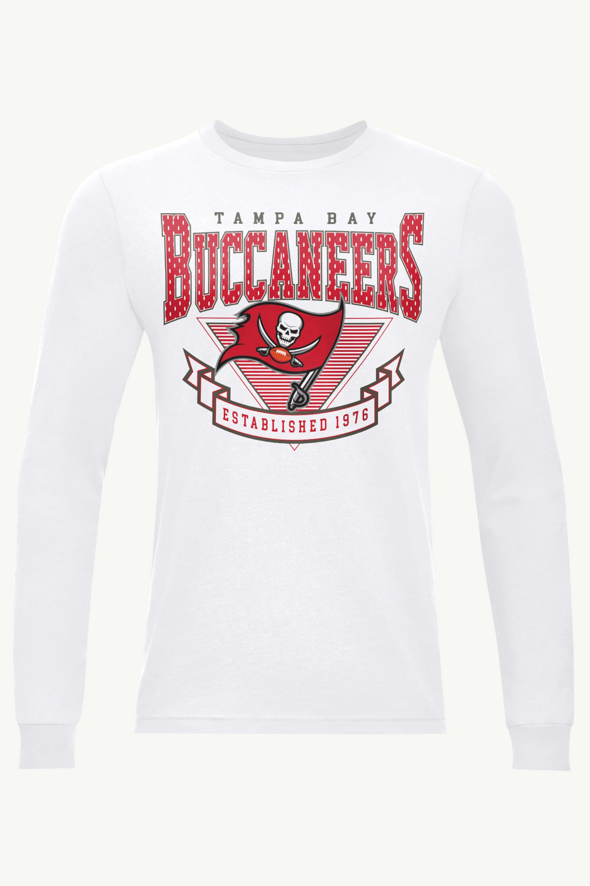 MENS TAMPA BAY BUCCANEERS 80's INSPIRED TEAM LONG SLEEVE T SHIRT