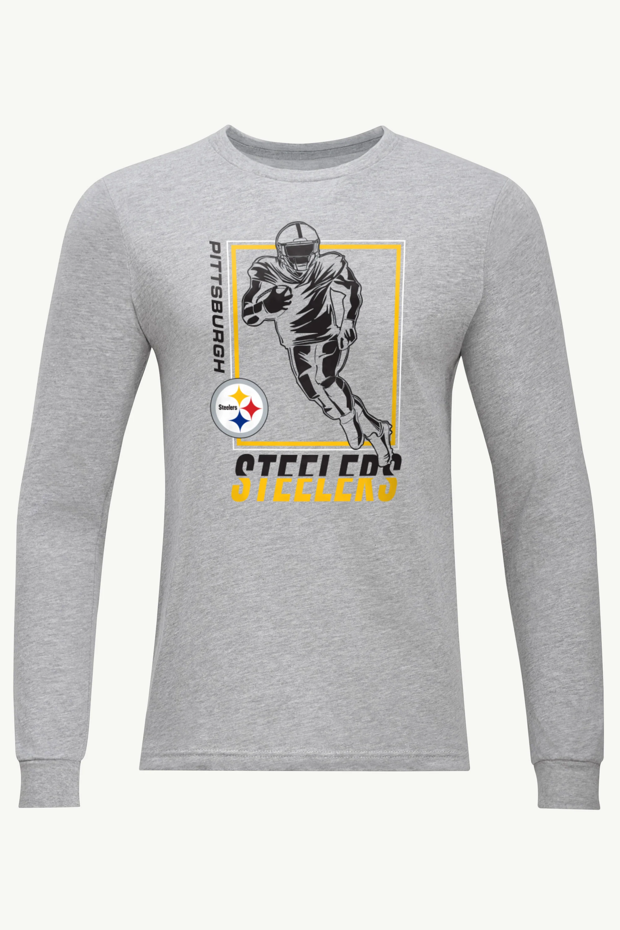 MENS PITTSBURGH STEELERS PLAYER GRID LONG SLEEVE T SHIRT