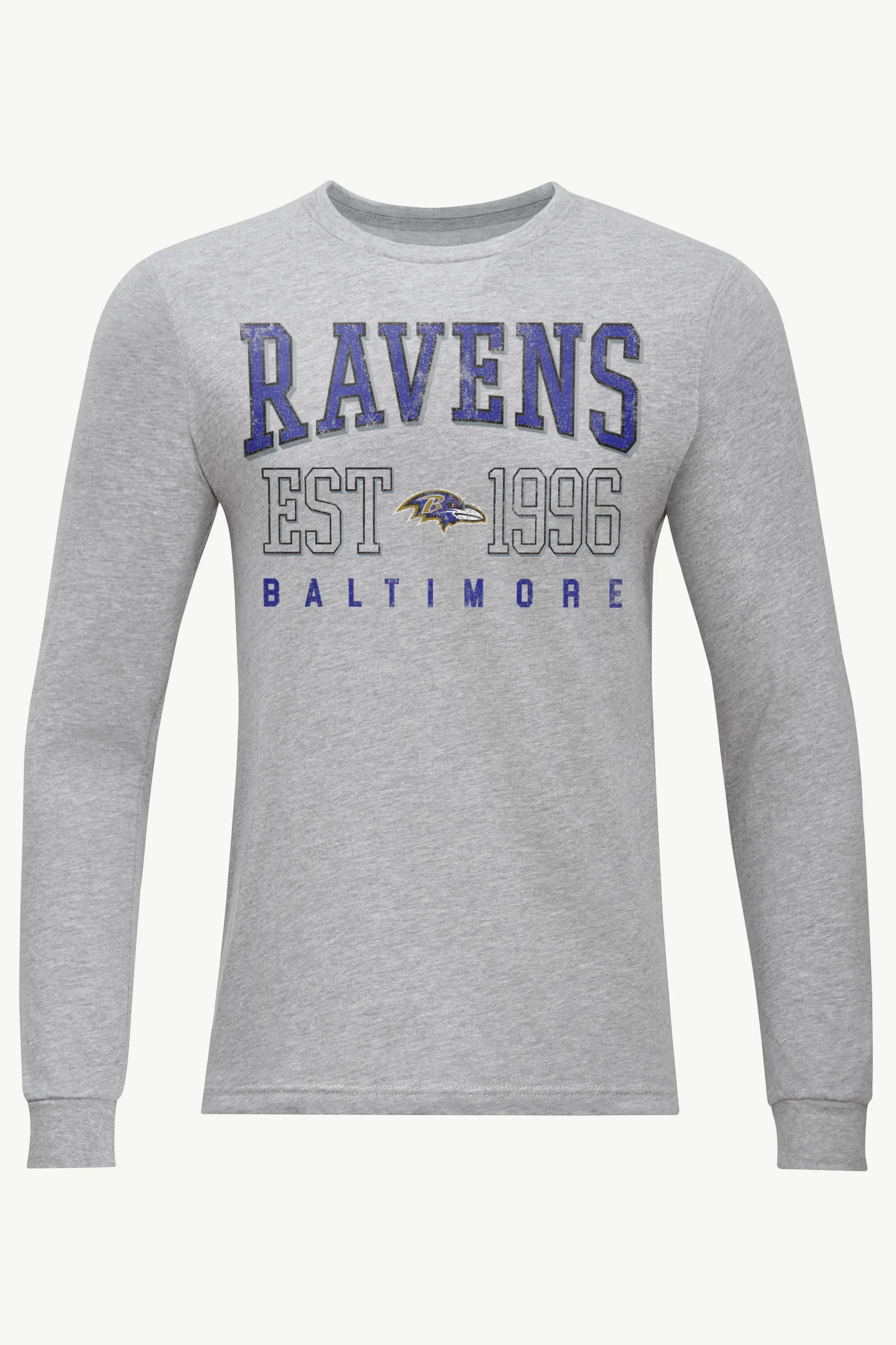 MENS BALTIMORE RAVENS RETRO LONG SLEEVE T SHIRT