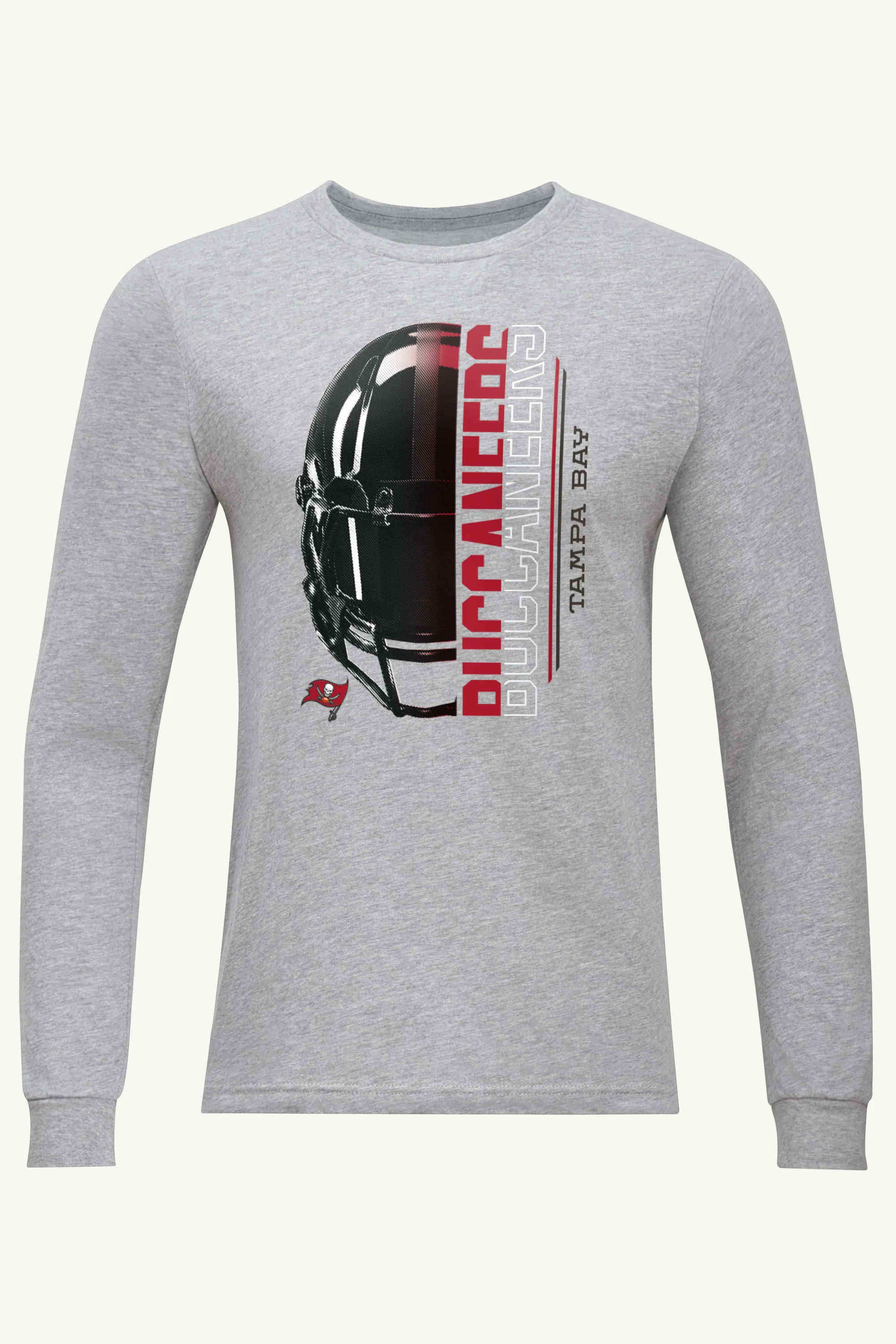 MENS TAMPA BAY BUCCANEERS HALF HELMET LONG SLEEVE T SHIRT