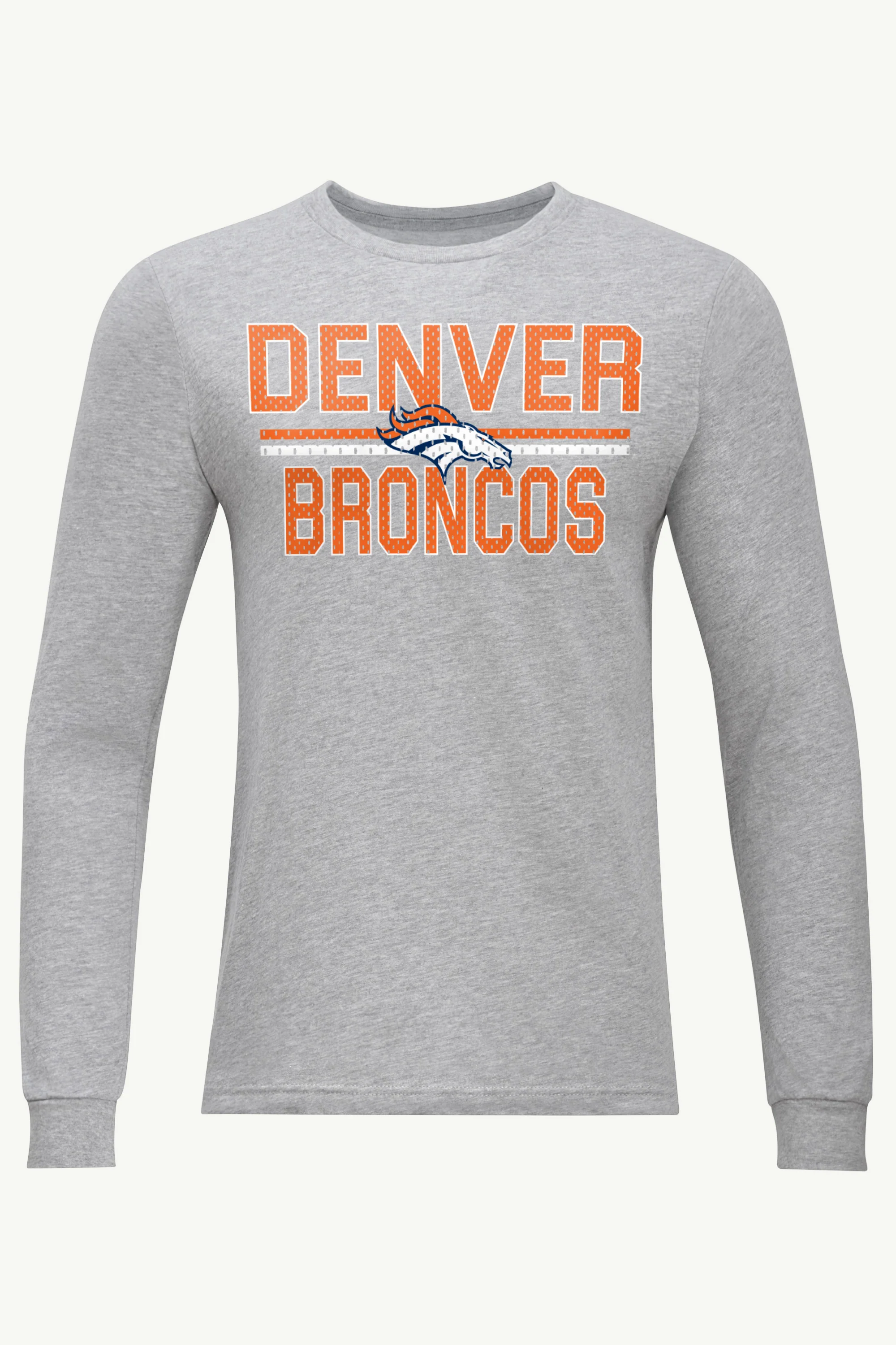 MENS DENVER BRONCOS MESH LOOK LONG SLEEVE T SHIRT