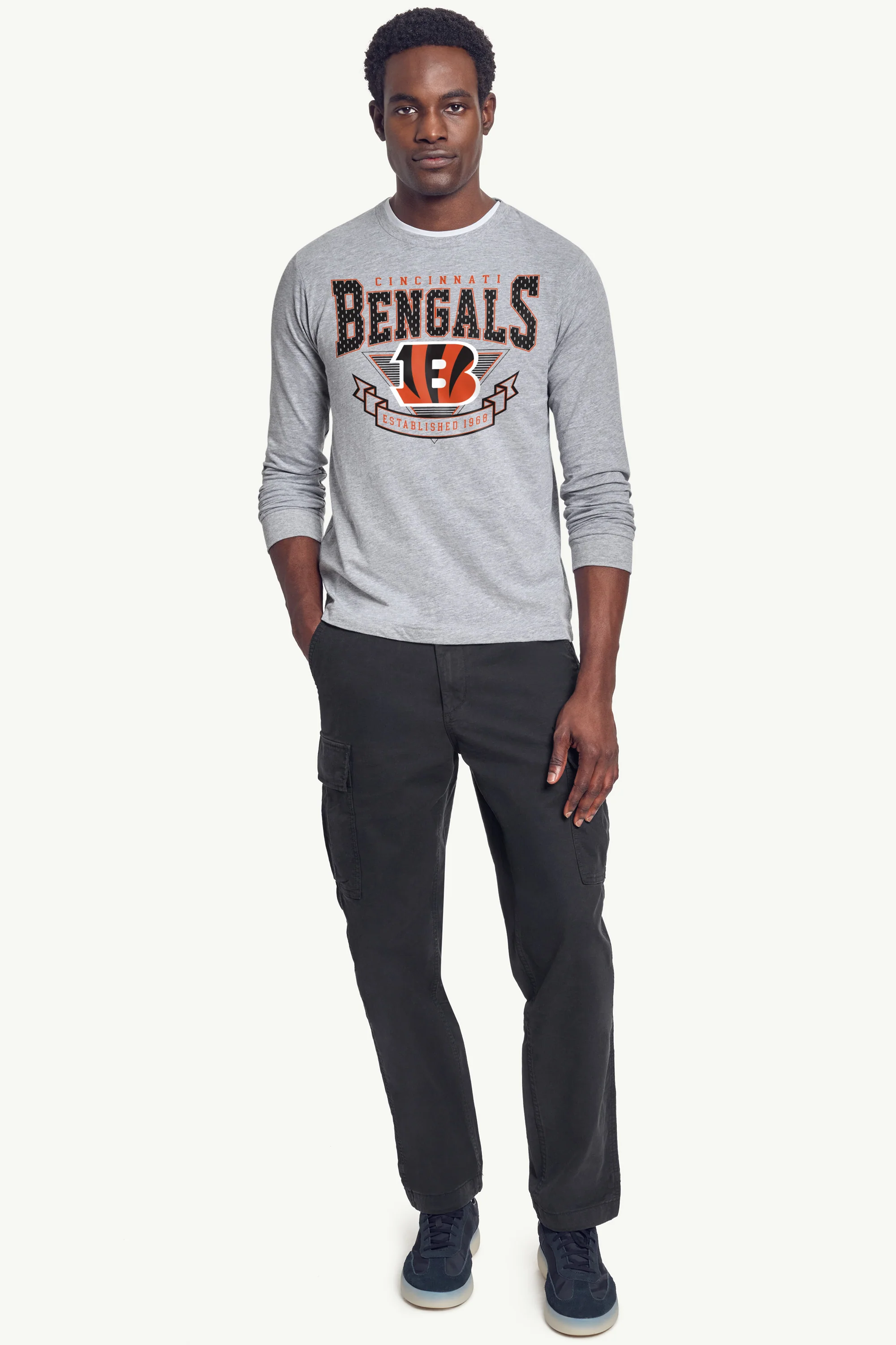 MENS CINCINATTI BENGALS 80's INSPIRED LONG SLEEVE T SHIRT - Image 4