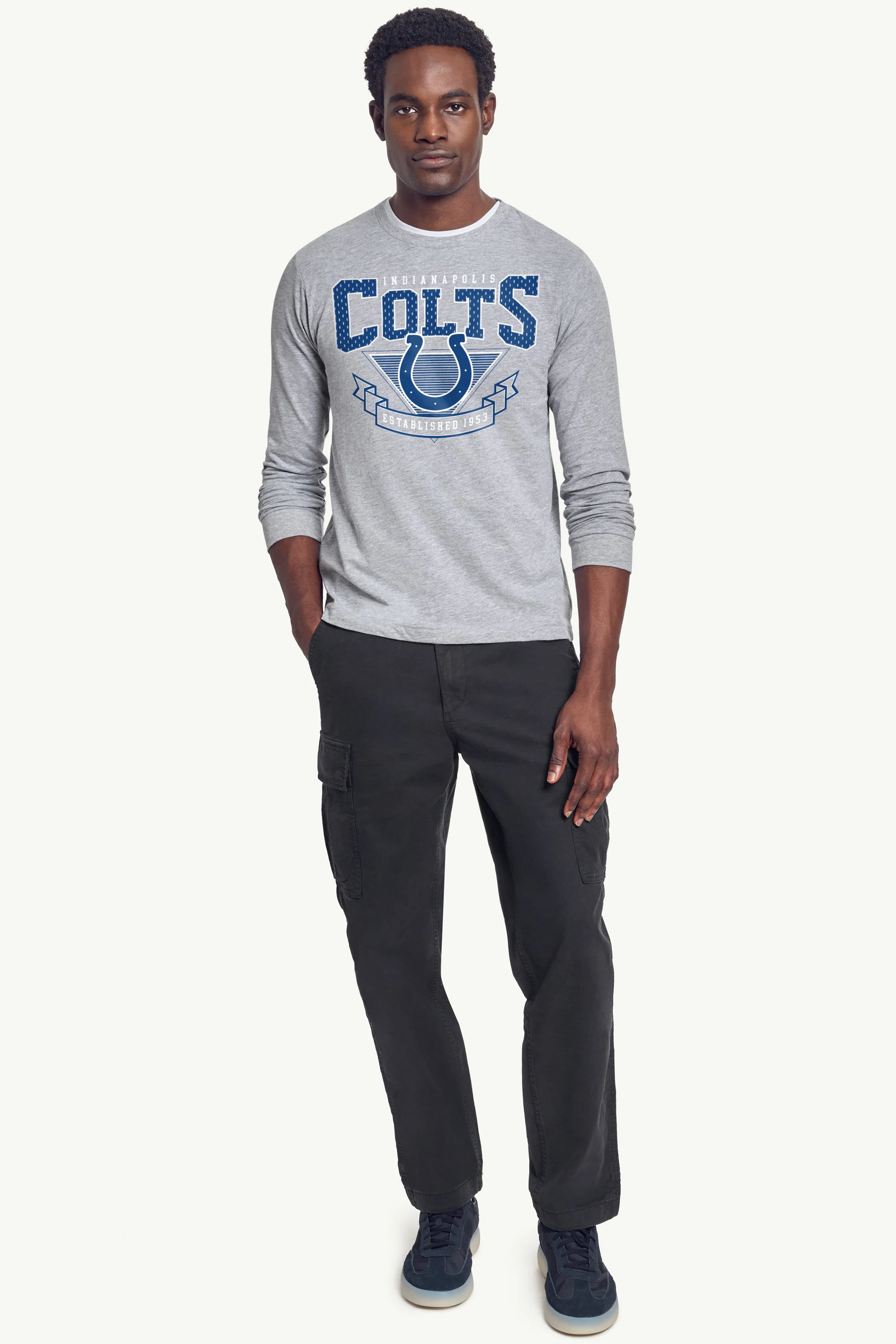 MENS INDIANAPOLIS COLTS 80's INSPIRED LONG SLEEVE T SHIRT - Image 4