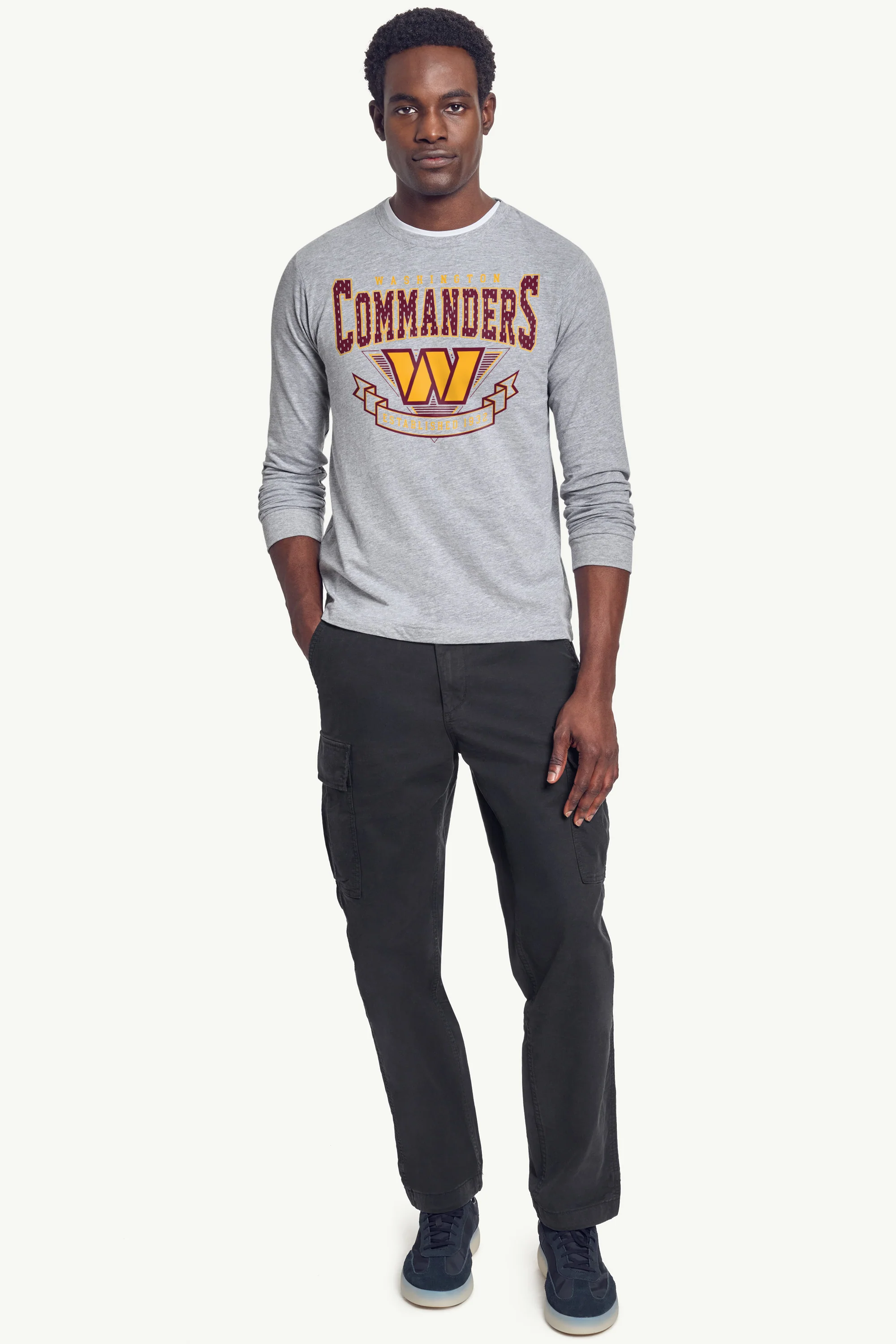 MENS WASHINGTON COMMANDERS 80's INSPIRED LONG SLEEVE T SHIRT - Image 4