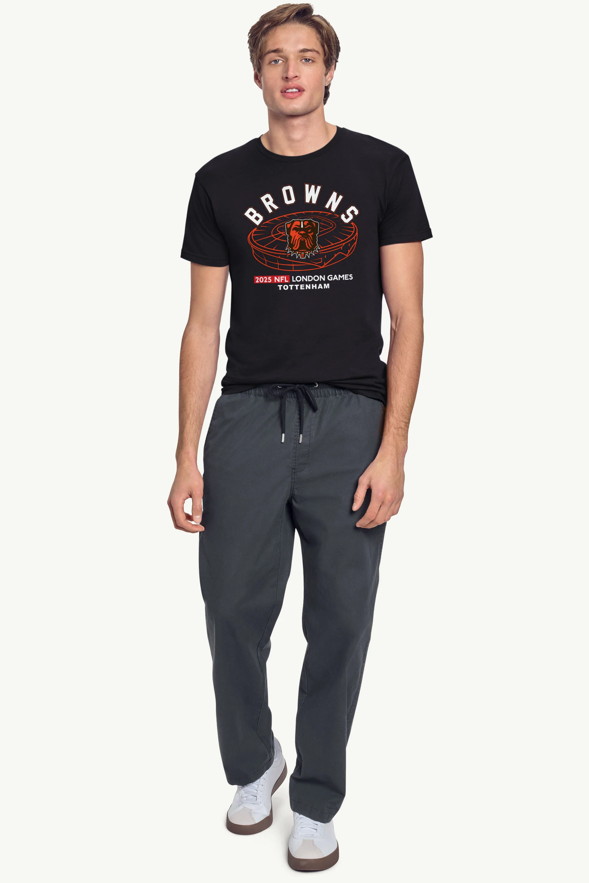 MENS CLEVELAND BROWNS LONDON STADIUM T SHIRT - Image 3