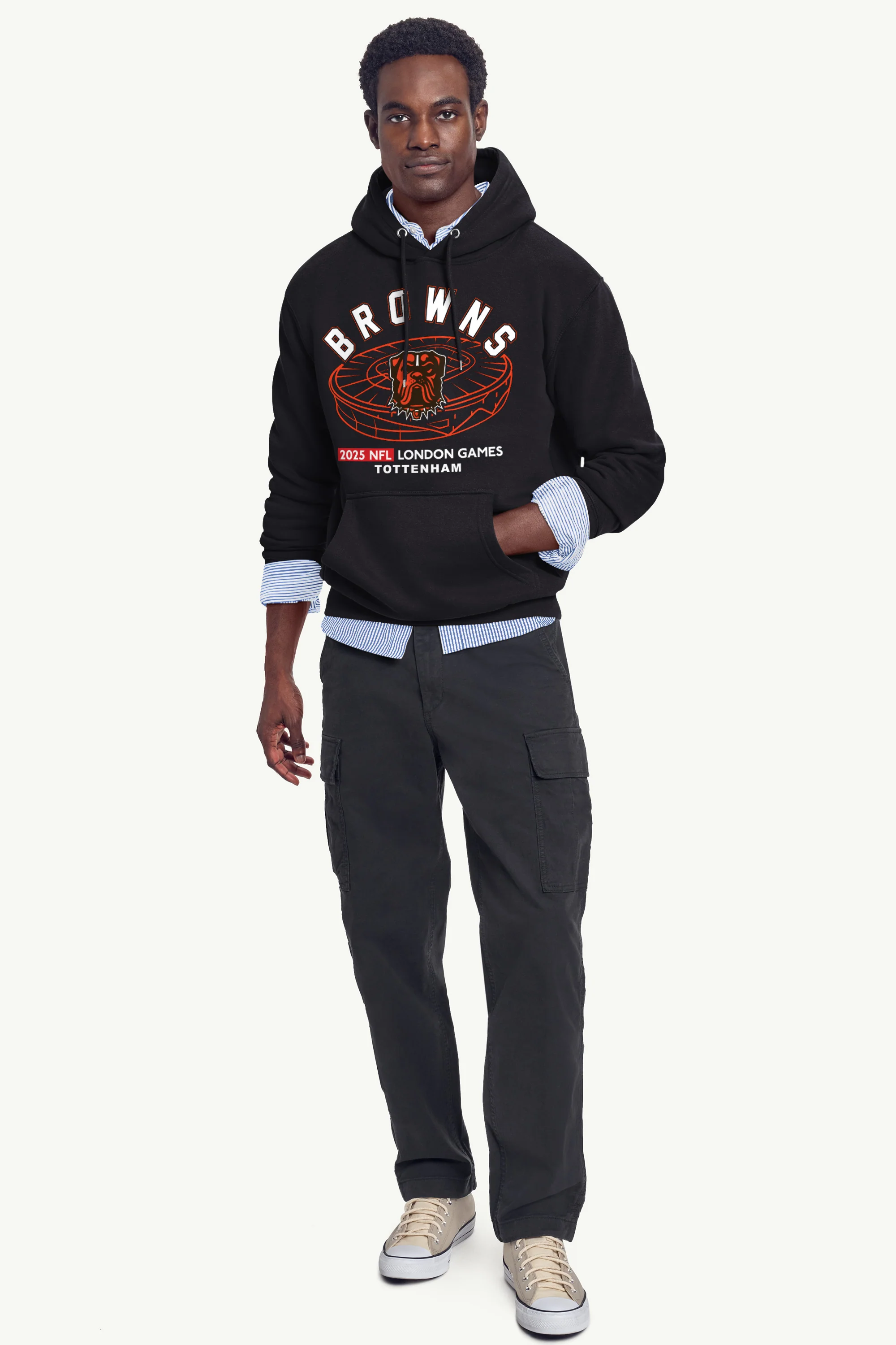 MENS CLEVELAND BROWNS LONDON STADIUM HOODIE - Image 3