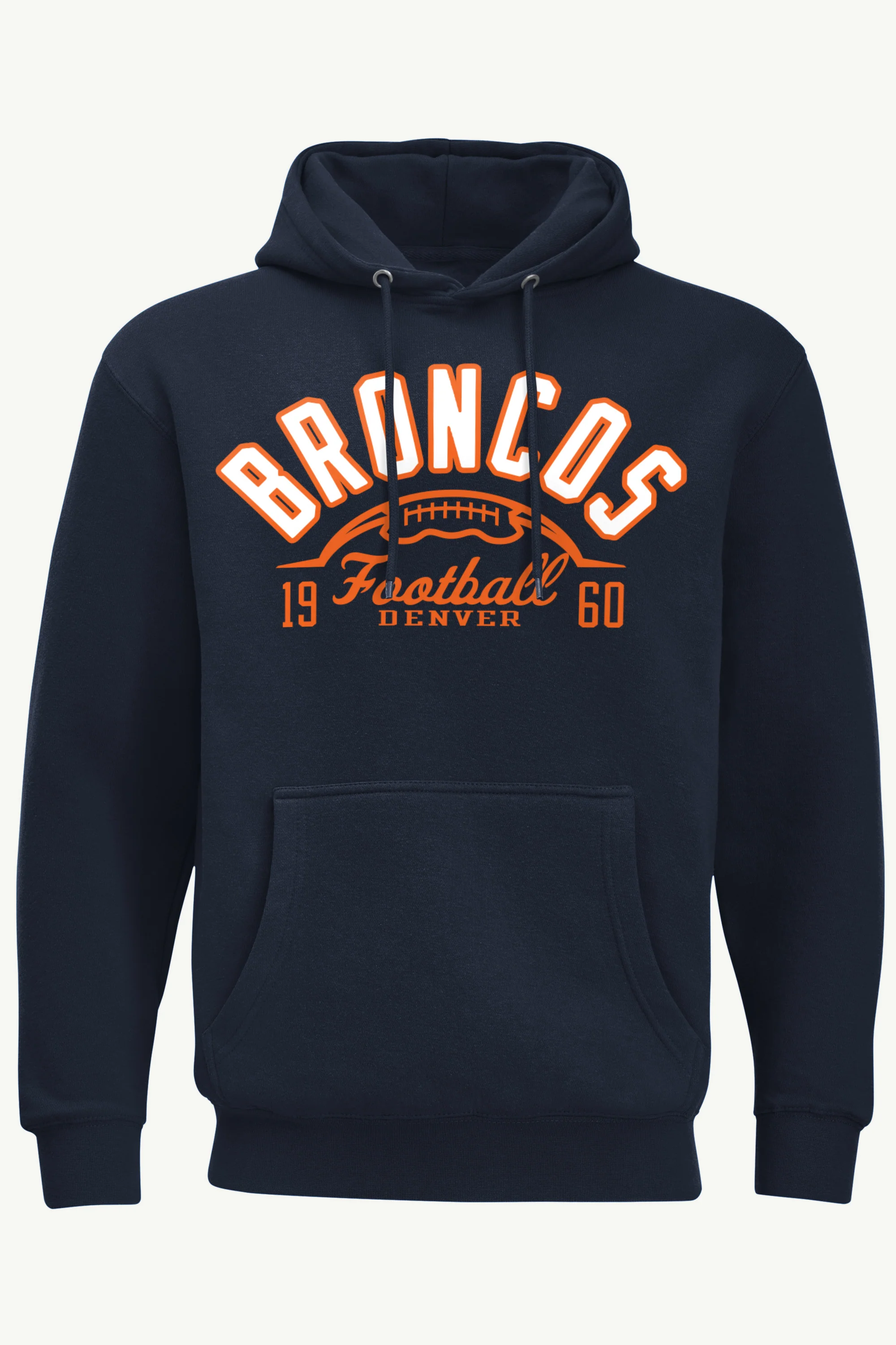 MENS DENVER BRONCOS HALF BALL HOODIE