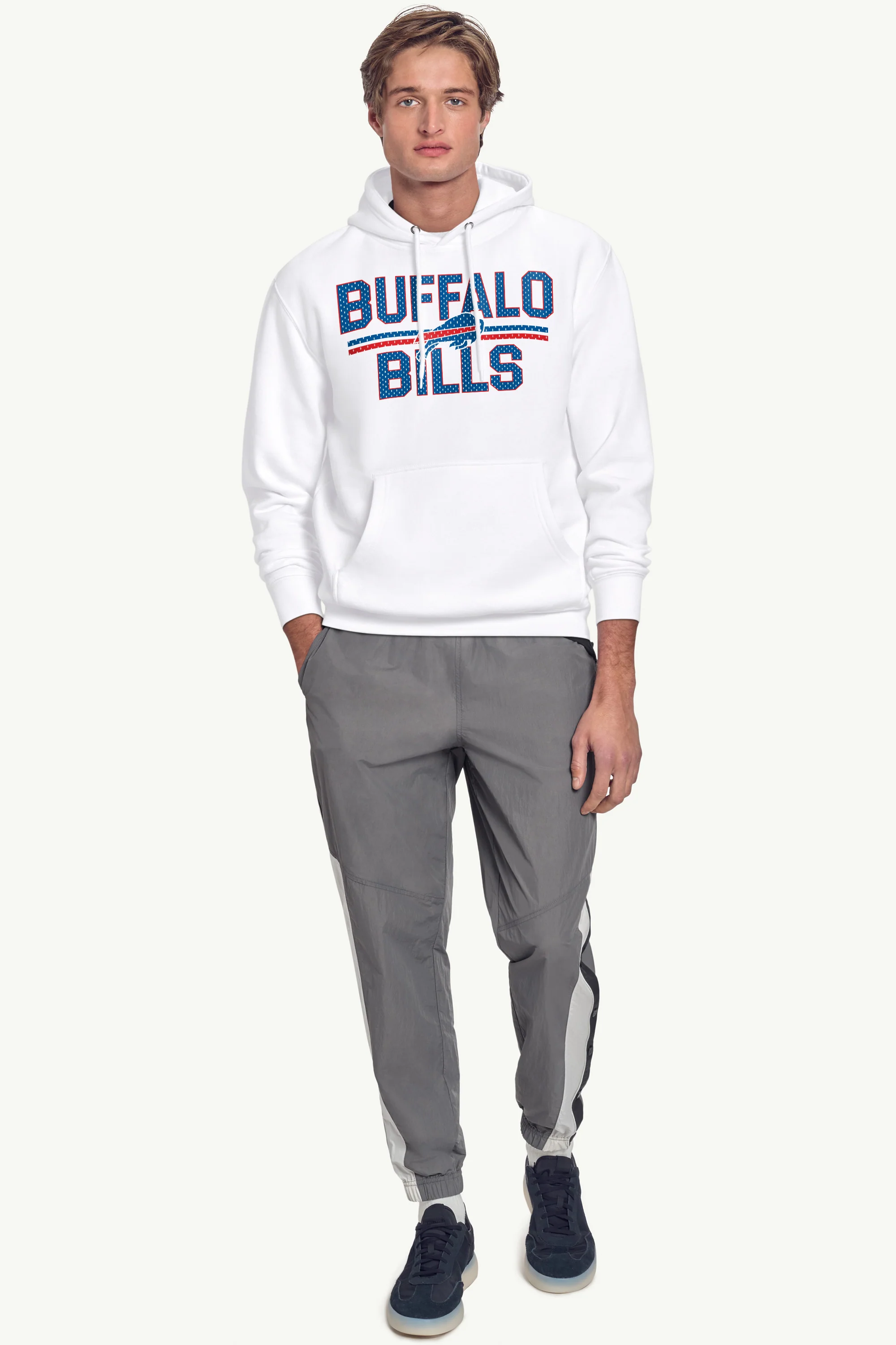 MENS BUFFALO BILLS MESH LOOK HOODIE - Image 3