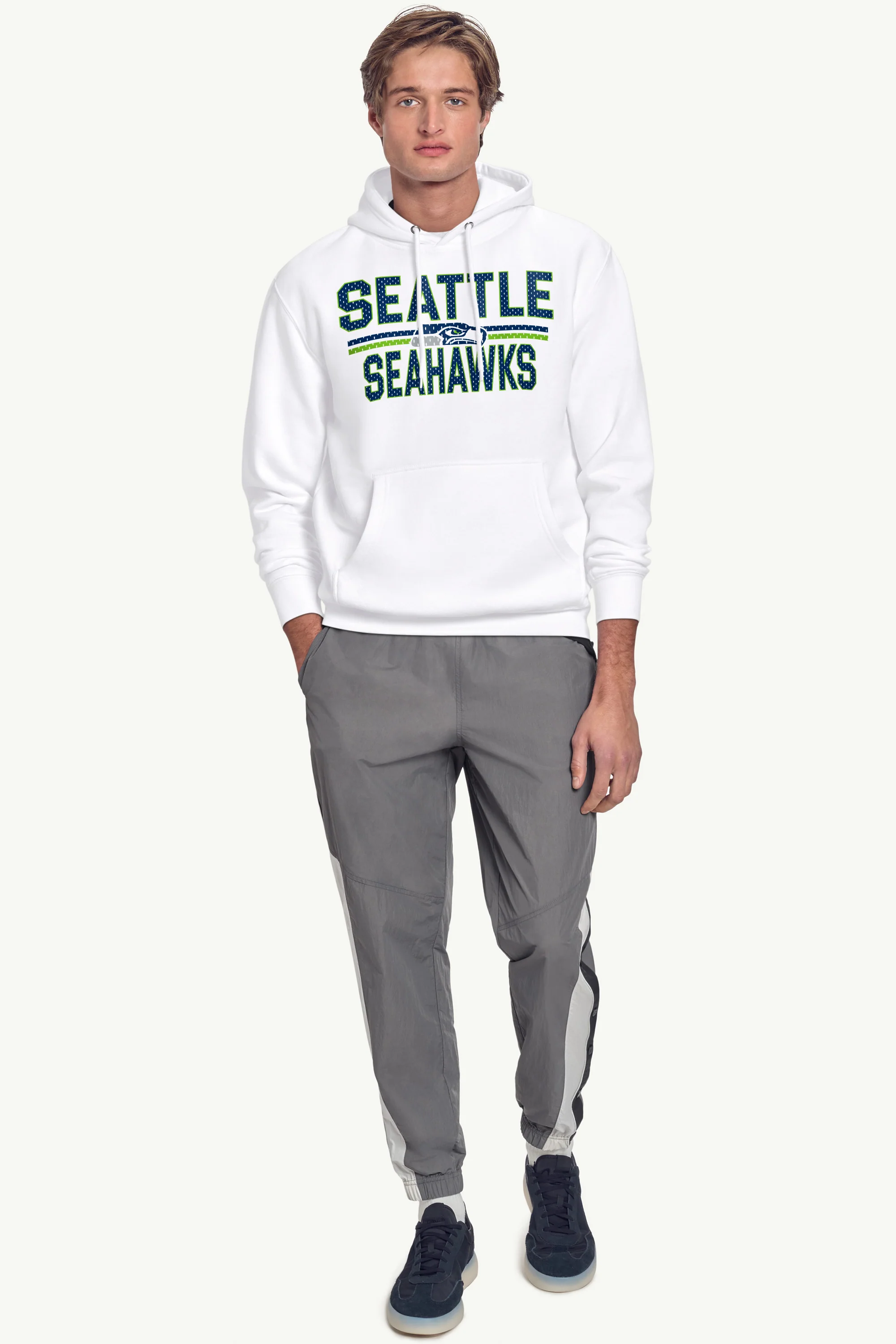 MENS SEATTLE SEAHAWKS MESH LOOK HOODIE - Image 2