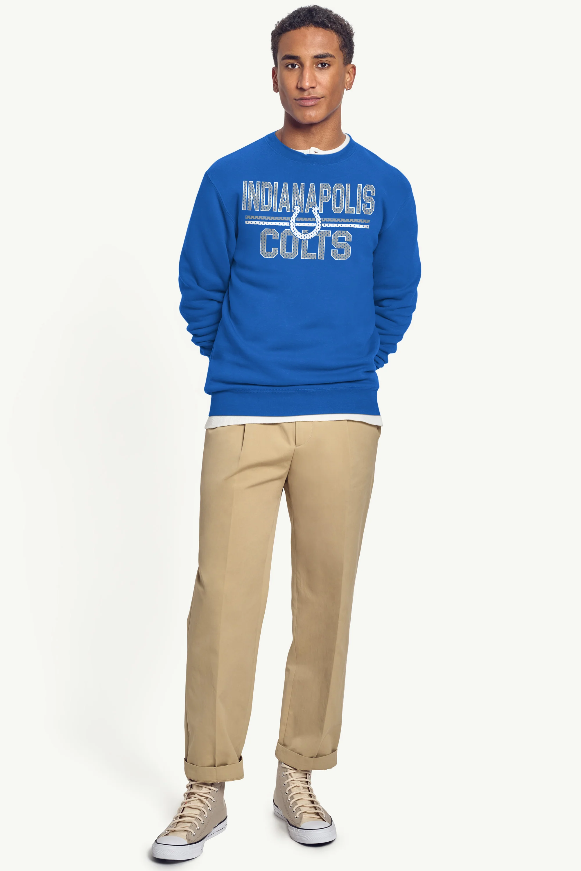 MENS INDIANAPOLIS COLTS MESH LOOK SWEATSHIRT - Image 5
