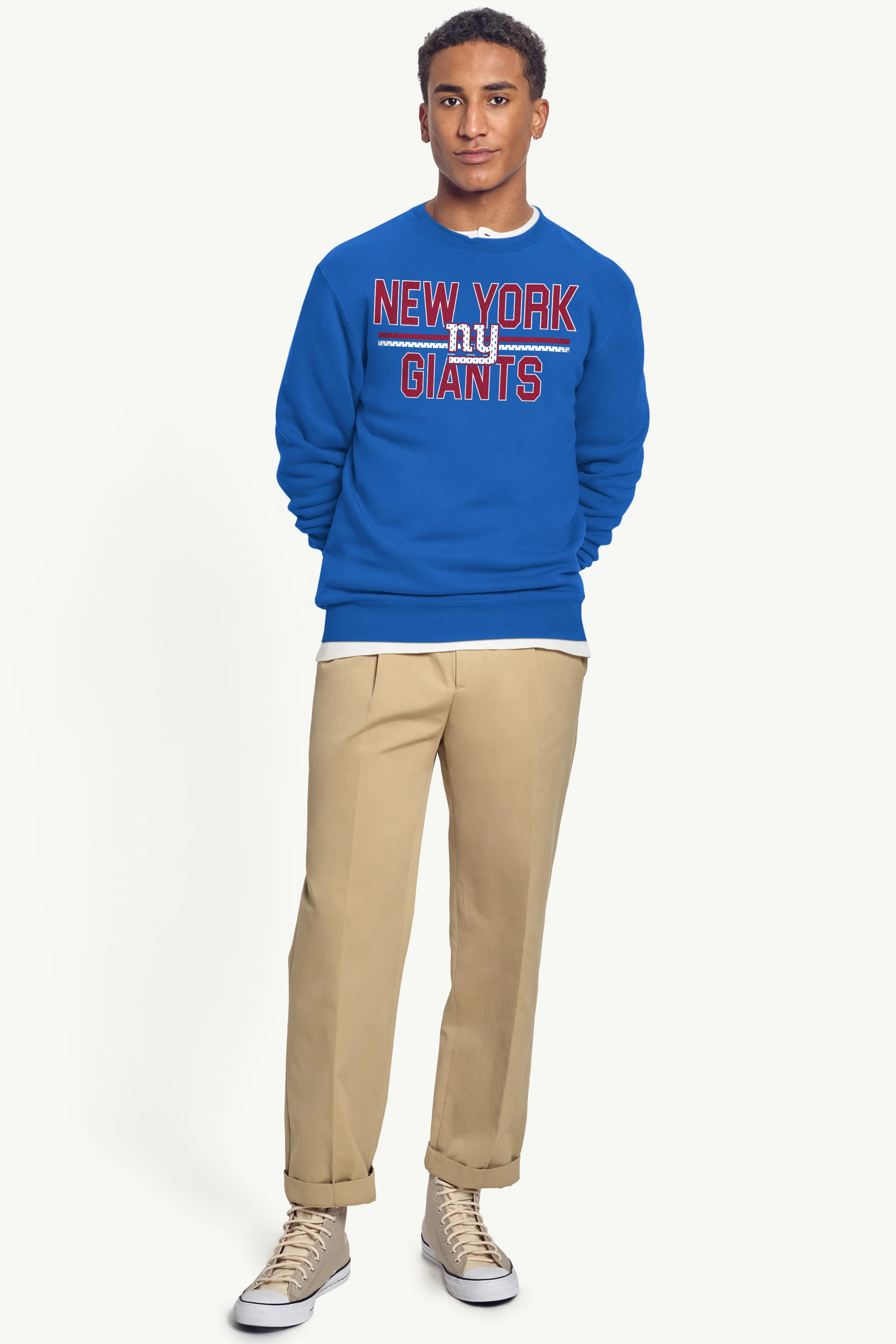 MENS NEW YORK GIANTS MESH LOOK SWEATSHIRT - Image 4