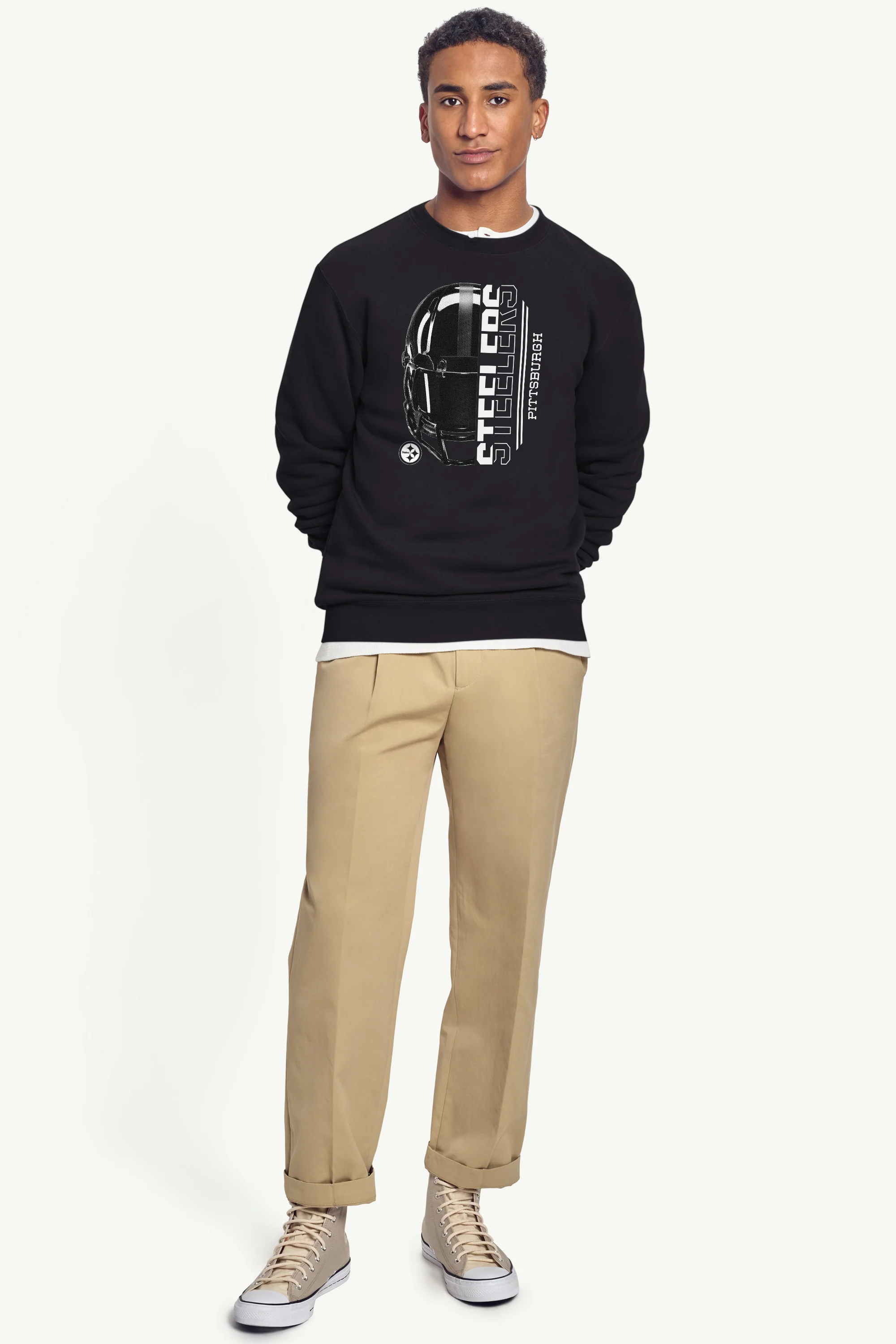 MENS PITTSBURGH STEELERS HALF HELMET SWEATSHIRT - Image 3