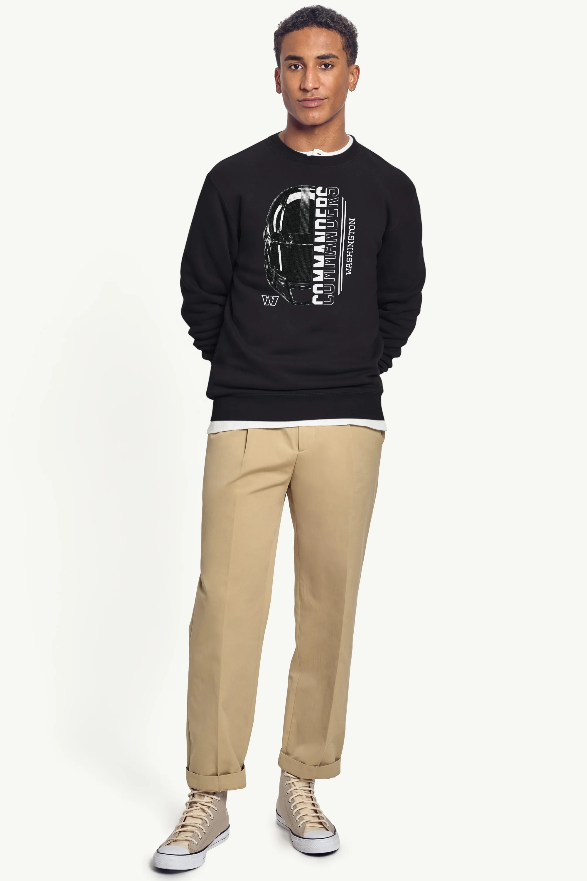 MENS WASHINGTON COMMANDERS HALF HELMET SWEATSHIRT - Image 3