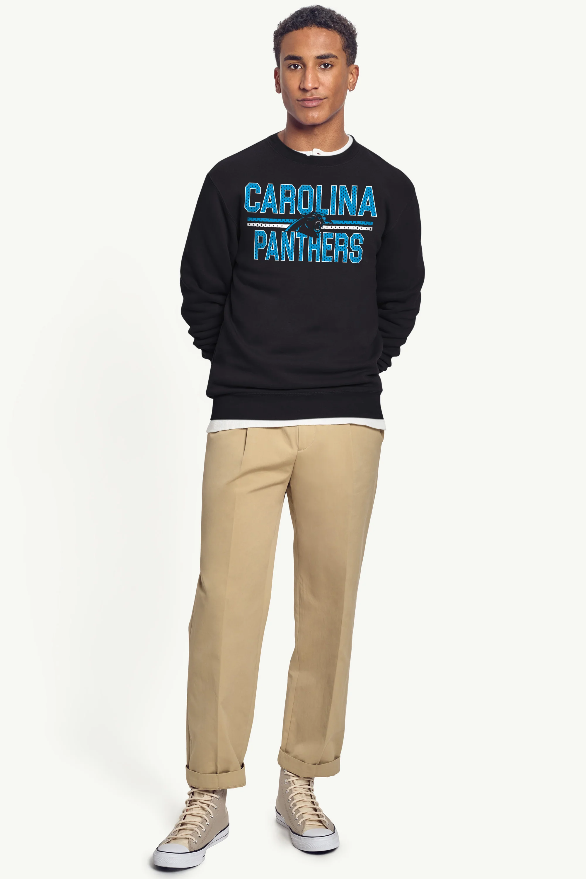 MENS CAROLINA PANTHERS MESH LOOK SWEATSHIRT - Image 5