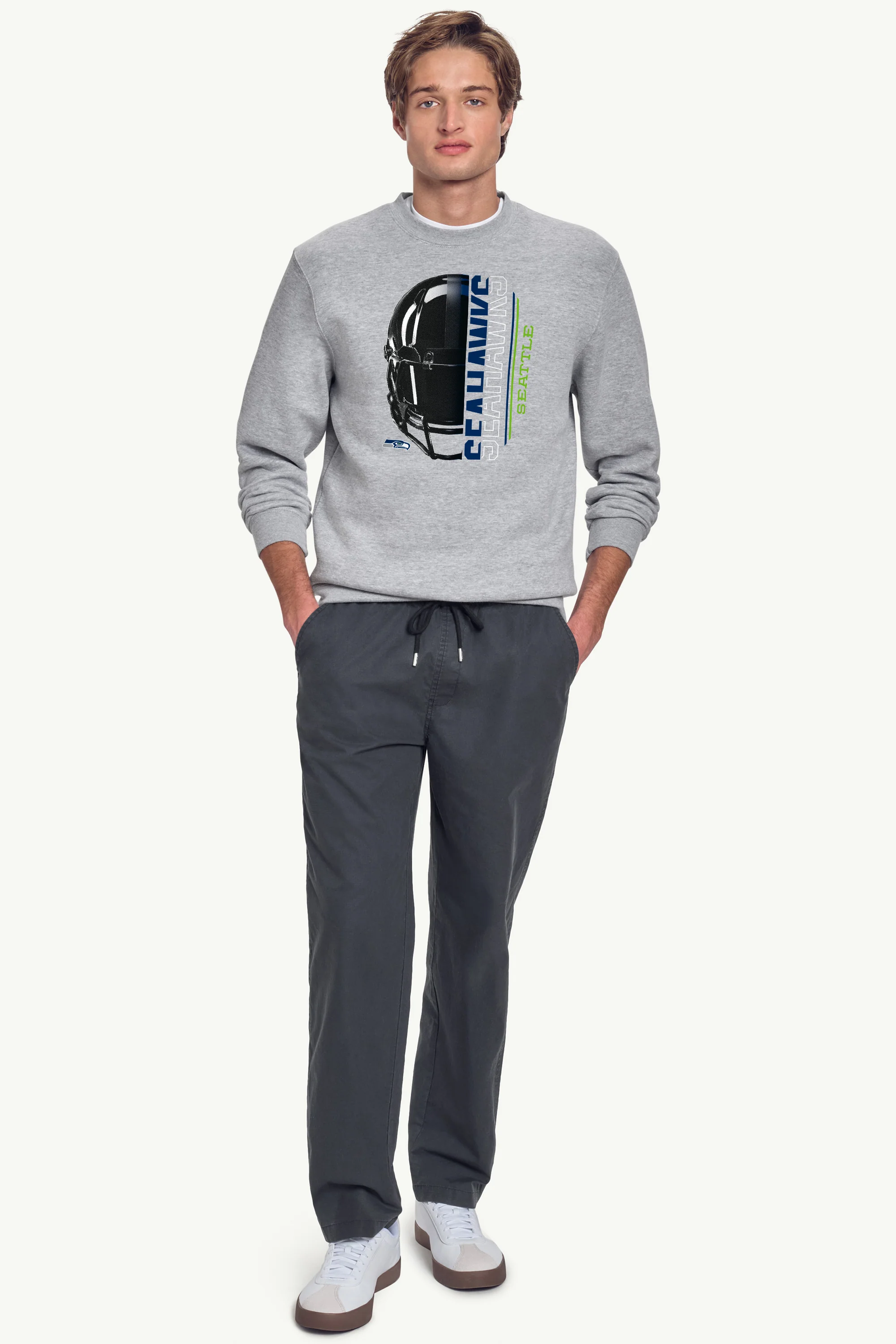 MENS SEATTLE SEAHAWKS HALF HELMET SWEATSHIRT - Image 2