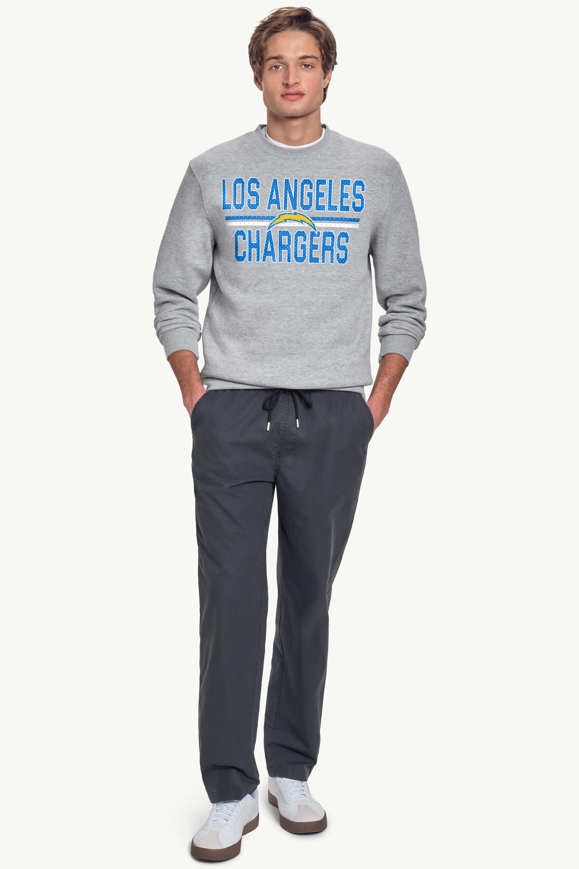MENS LOS ANGELES CHARGERS MESH LOOK SWEATSHIRT - Image 3