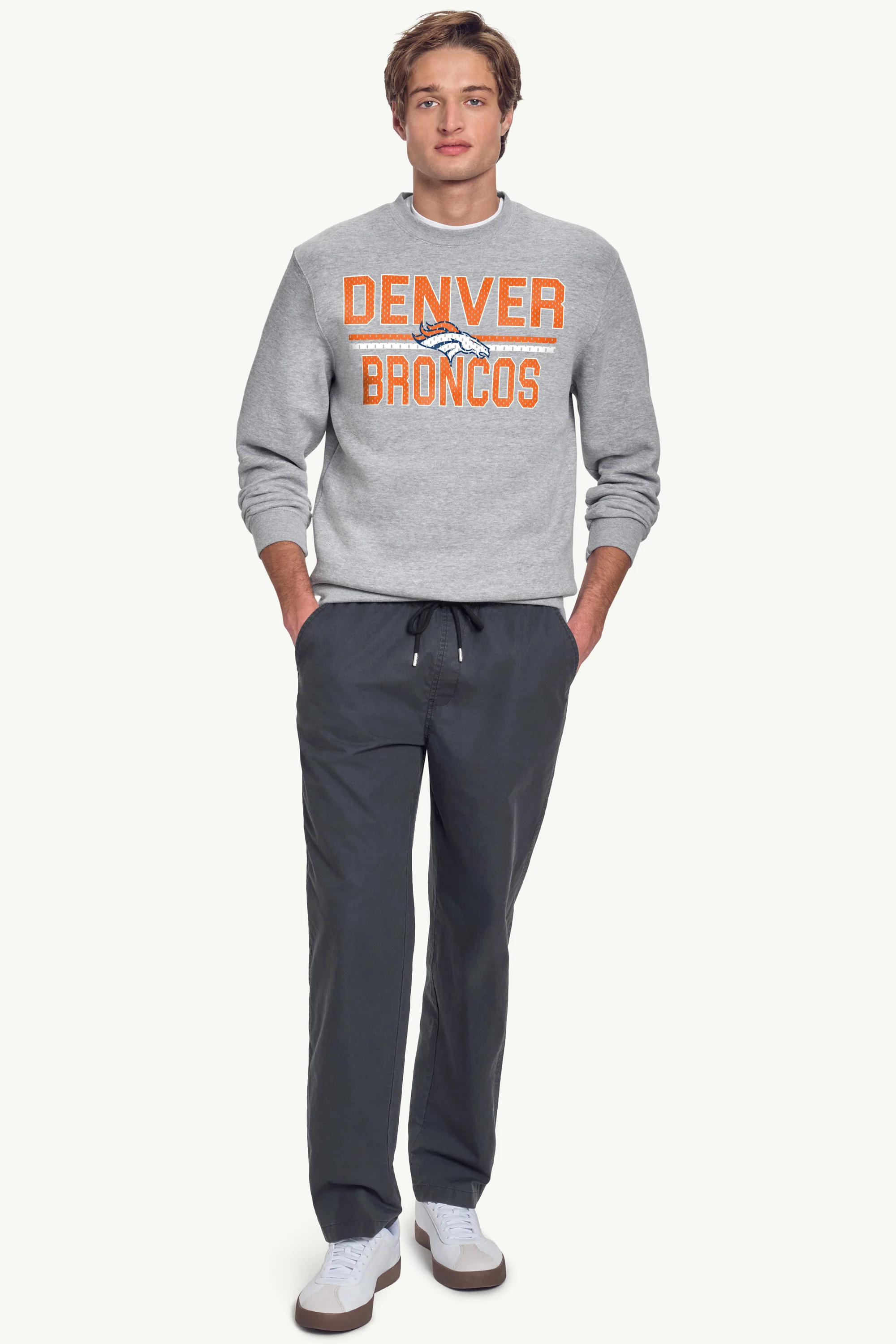 MENS DENVER BRONCOS MESH LOOK SWEATSHIRT - Image 3