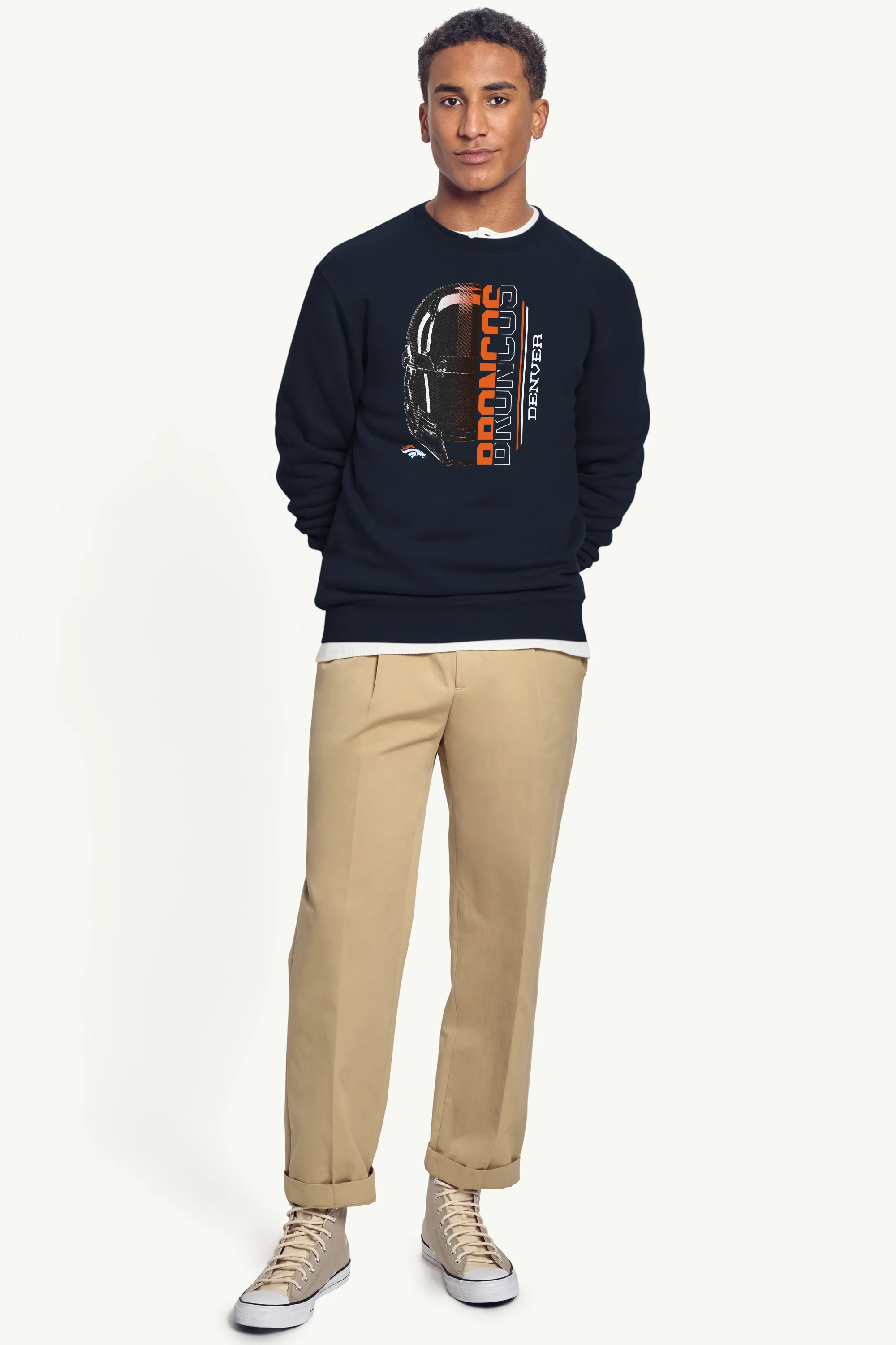 MENS DENVER BRONCOS HALF HELMET SWEATSHIRT - Image 3