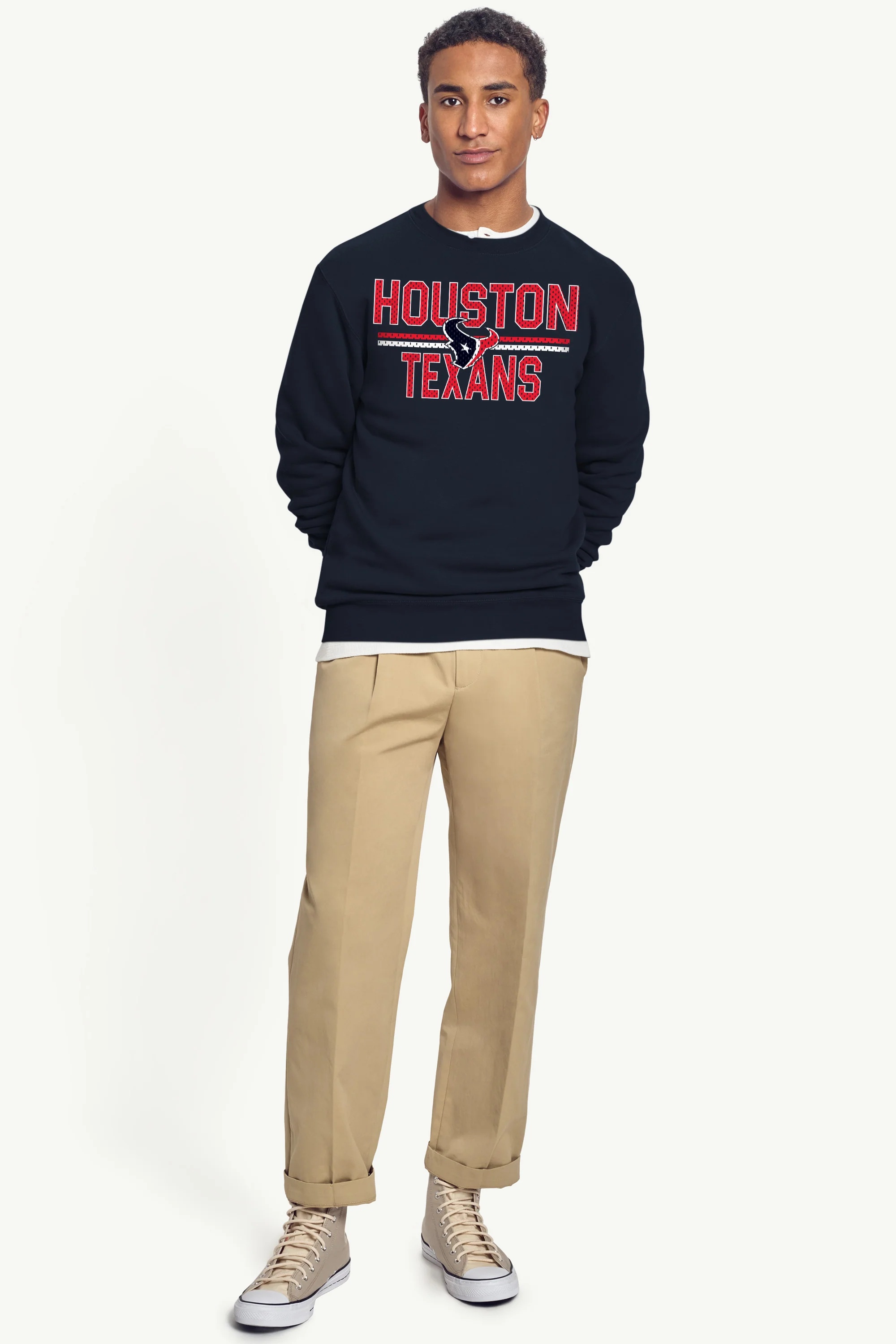 MENS HOUSTON TEXANS MESH LOOK SWEATSHIRT - Image 4