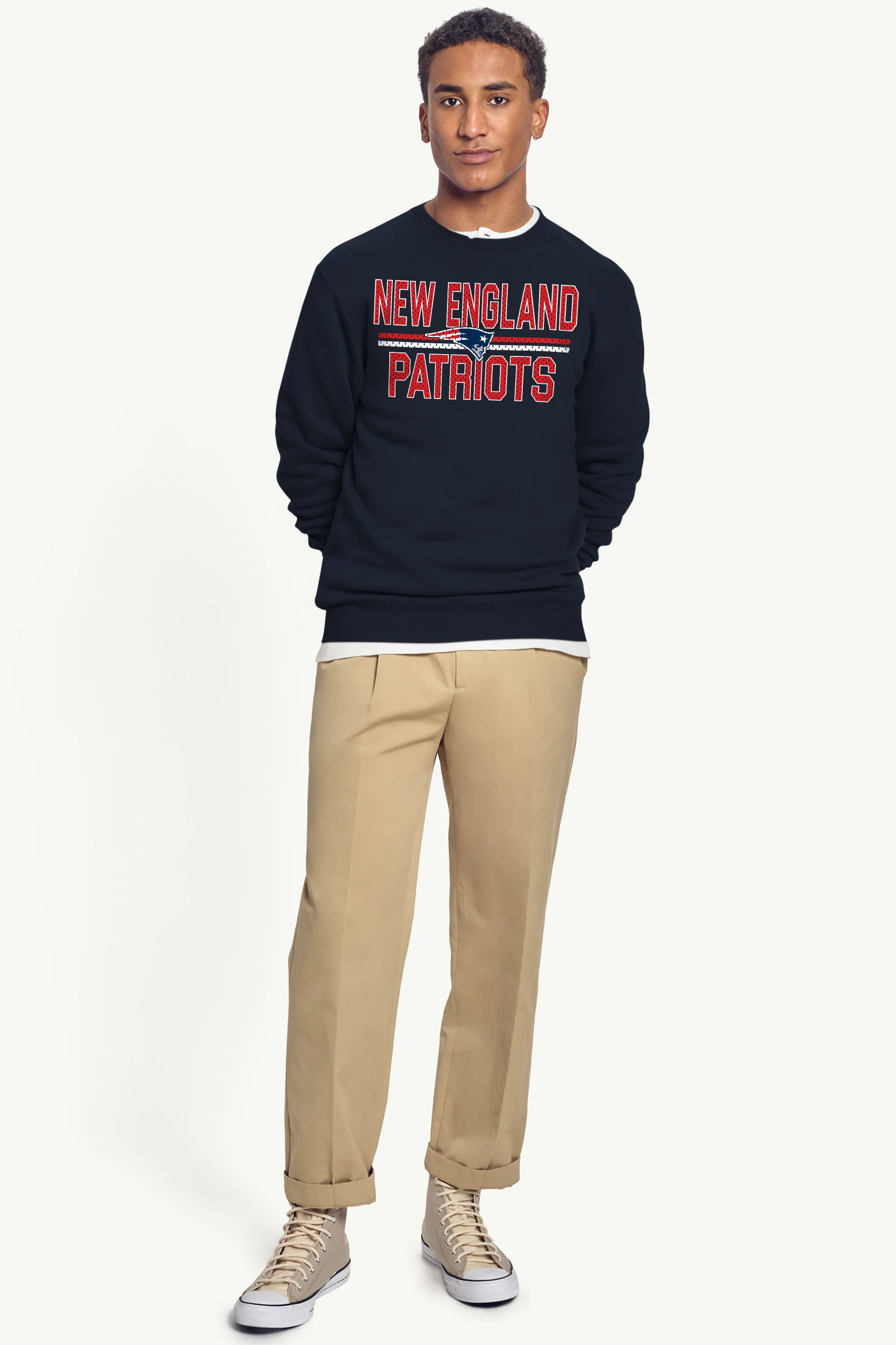 MENS NEW ENGLAND PATRIOTS MESH LOOK SWEATSHIRT - Image 3