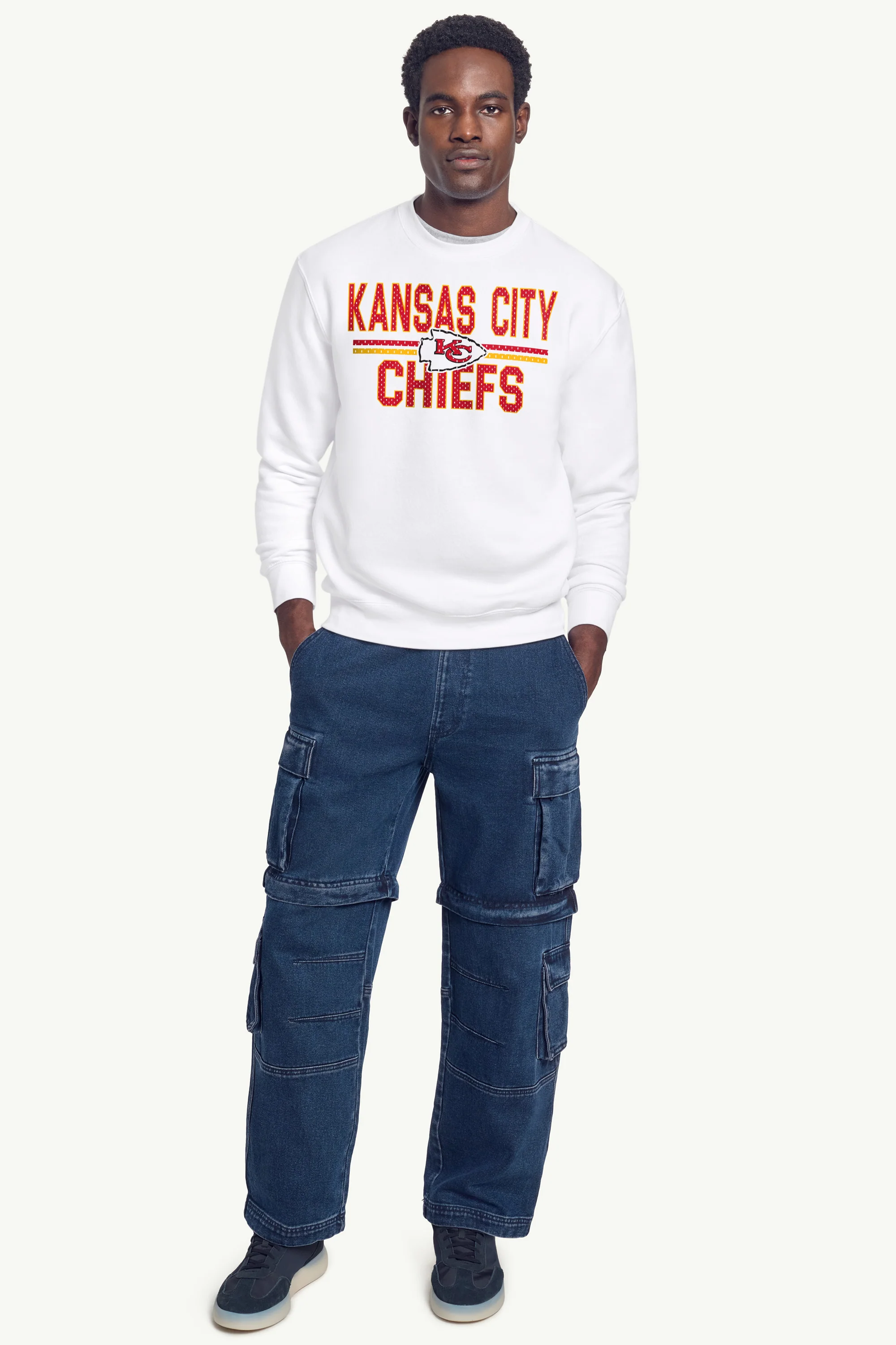 MENS KANSAS CITY CHIEFS MESH LOOK SWEATSHIRT - Image 2