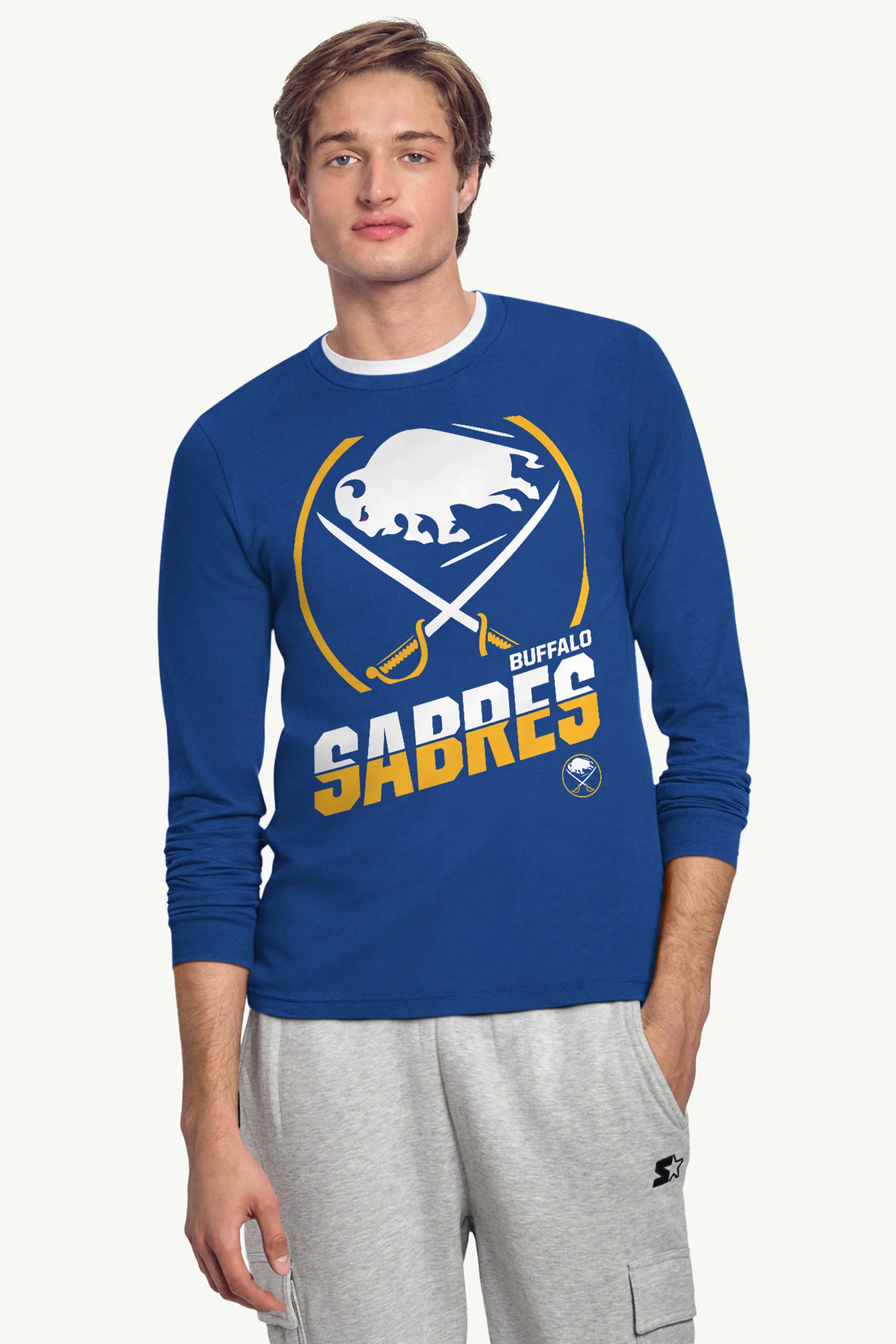 MENS BUFFALO SABRES LOGO ZOOM LONG SLEEVE T SHIRT - Image 3