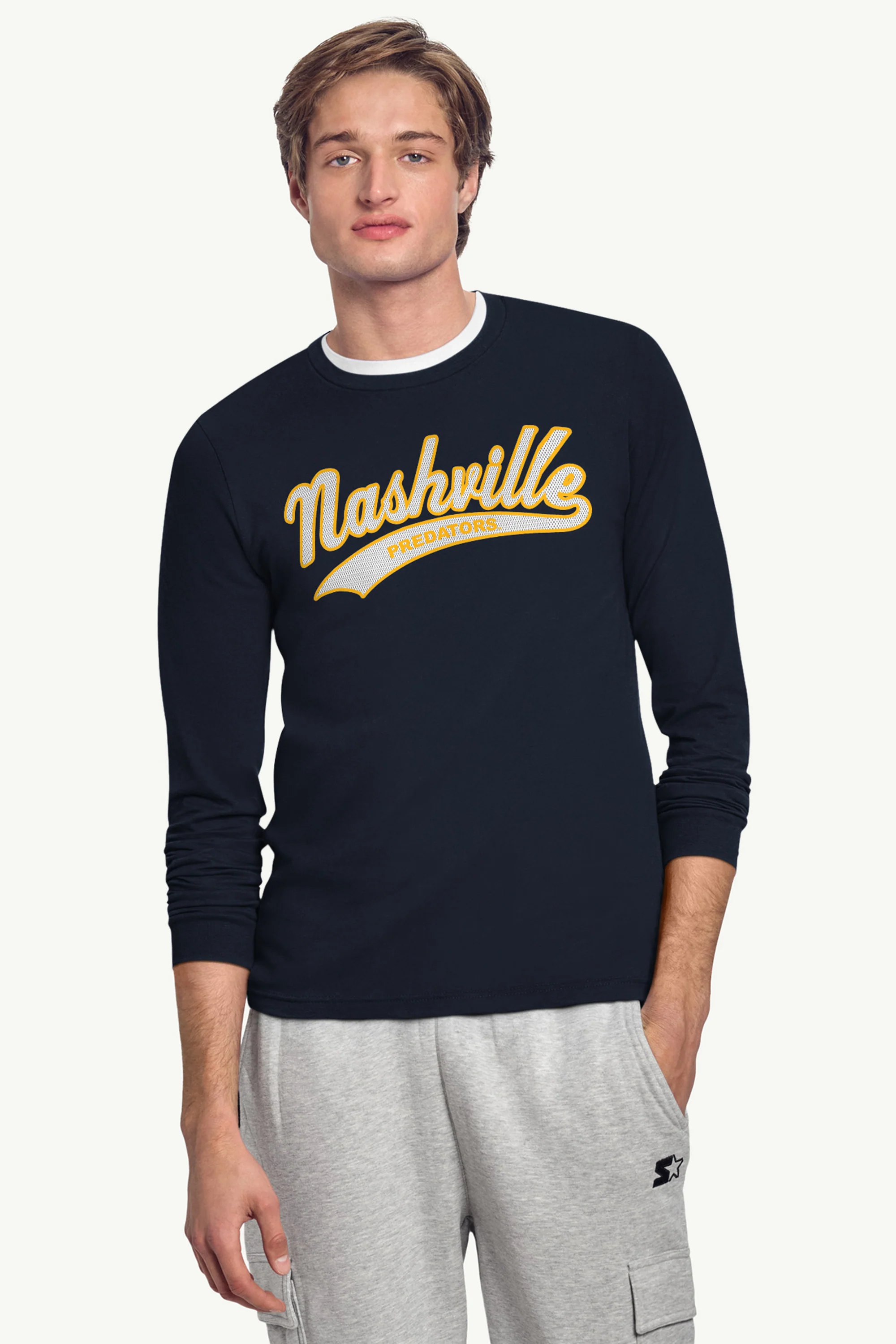 MENS NASHVILLE PREDATORS TAILSWEEP LONG SLEEVE T SHIRT - Image 2