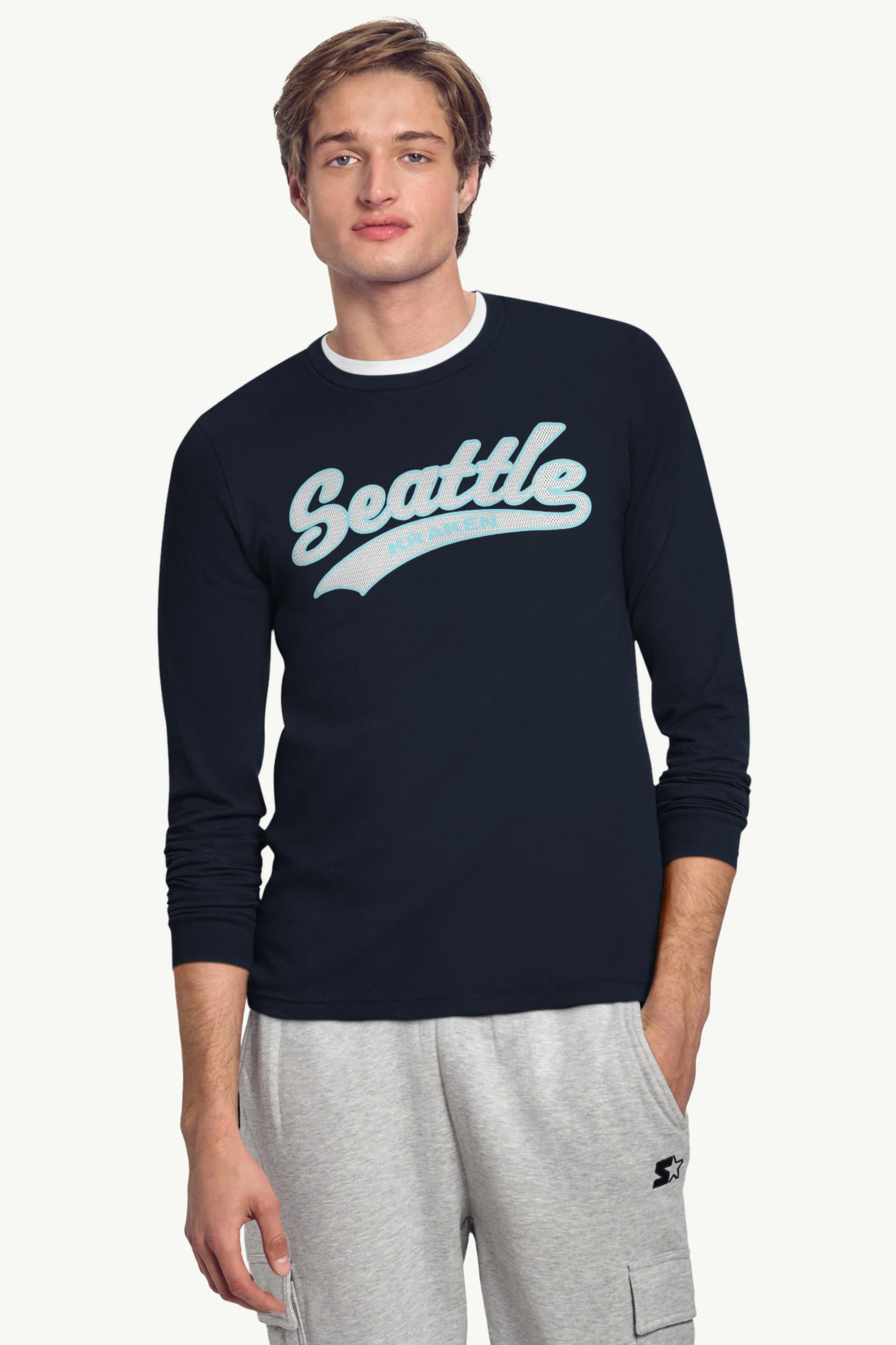 MENS SEATTLE KRAKEN TAILSWEEP LONG SLEEVE T SHIRT - Image 3