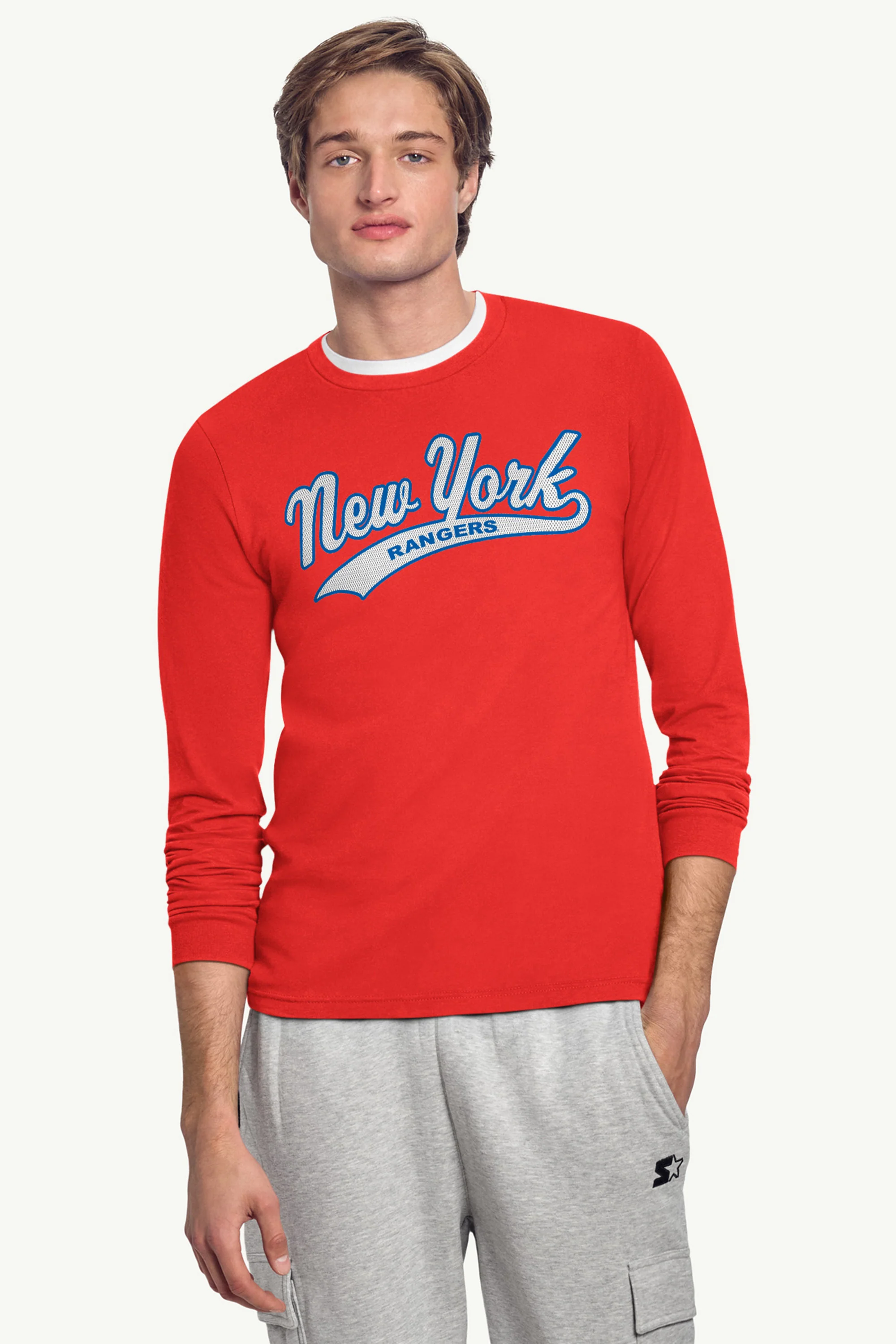 MENS NEW YORK RANGERS TAILSWEEP LONG SLEEVE T SHIRT - Image 4