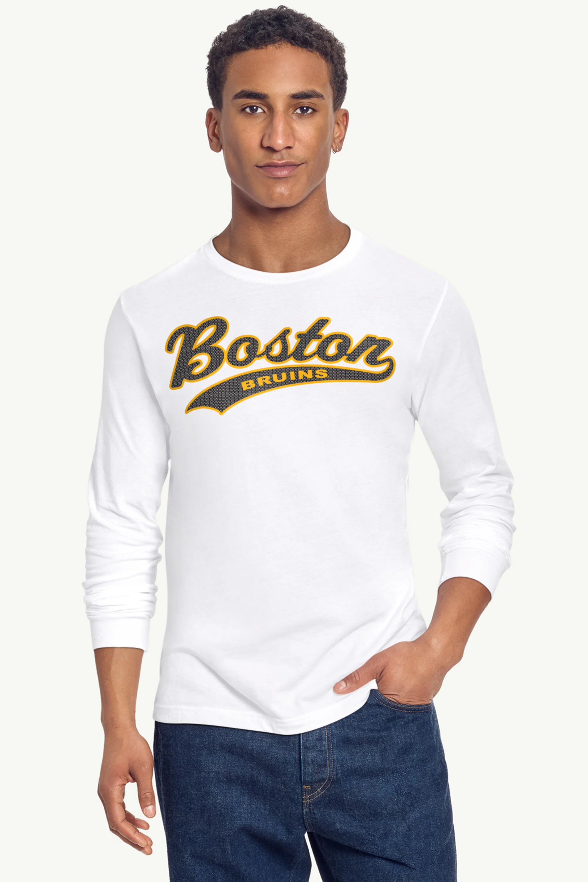 MENS BOSTON BRUINS TAILSWEEP LONG SLEEVE T SHIRT - Image 3