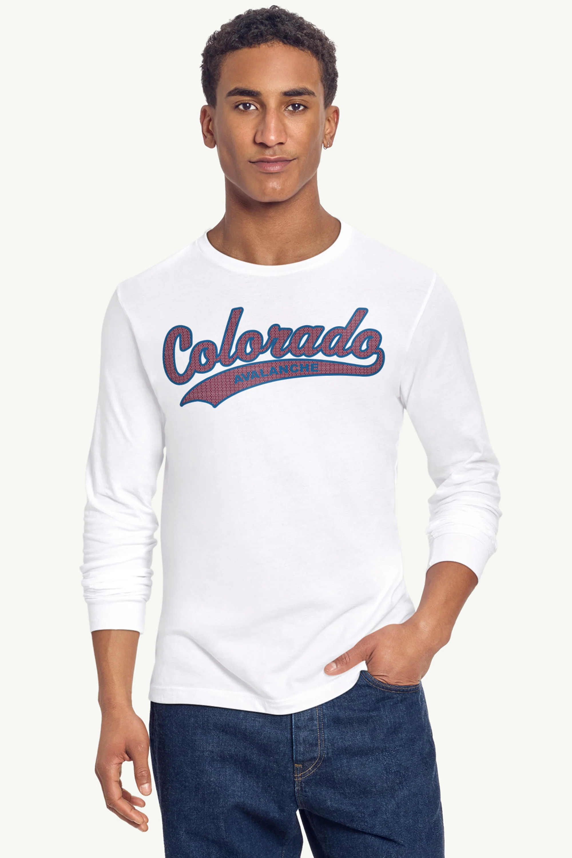 MENS COLORADO AVALANCHE TAILSWEEP LONG SLEEVE T SHIRT - Image 4