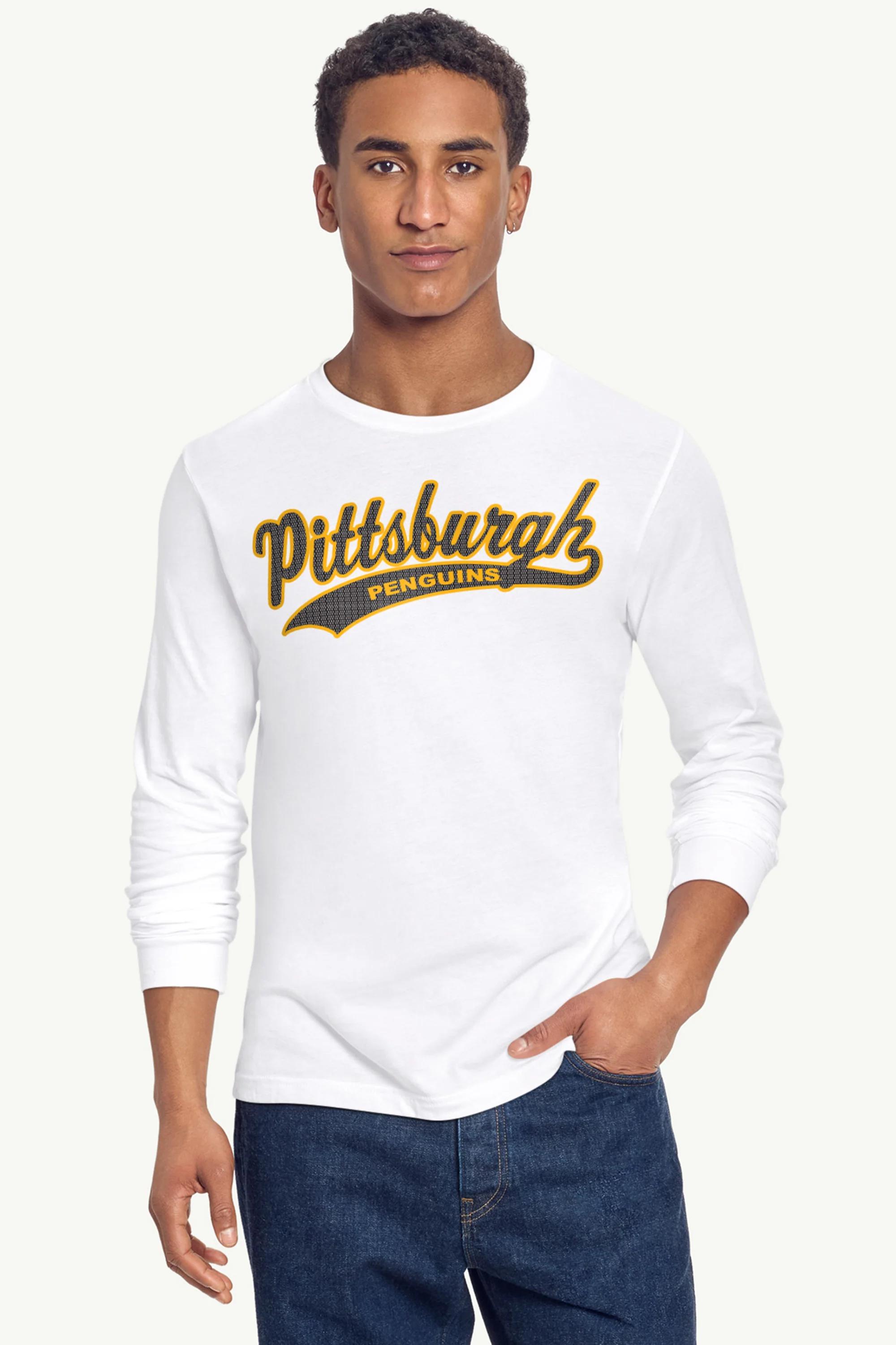 MENS PITTSBURGH PENGUINS TAILSWEEP LONG SLEEVE T SHIRT - Image 4