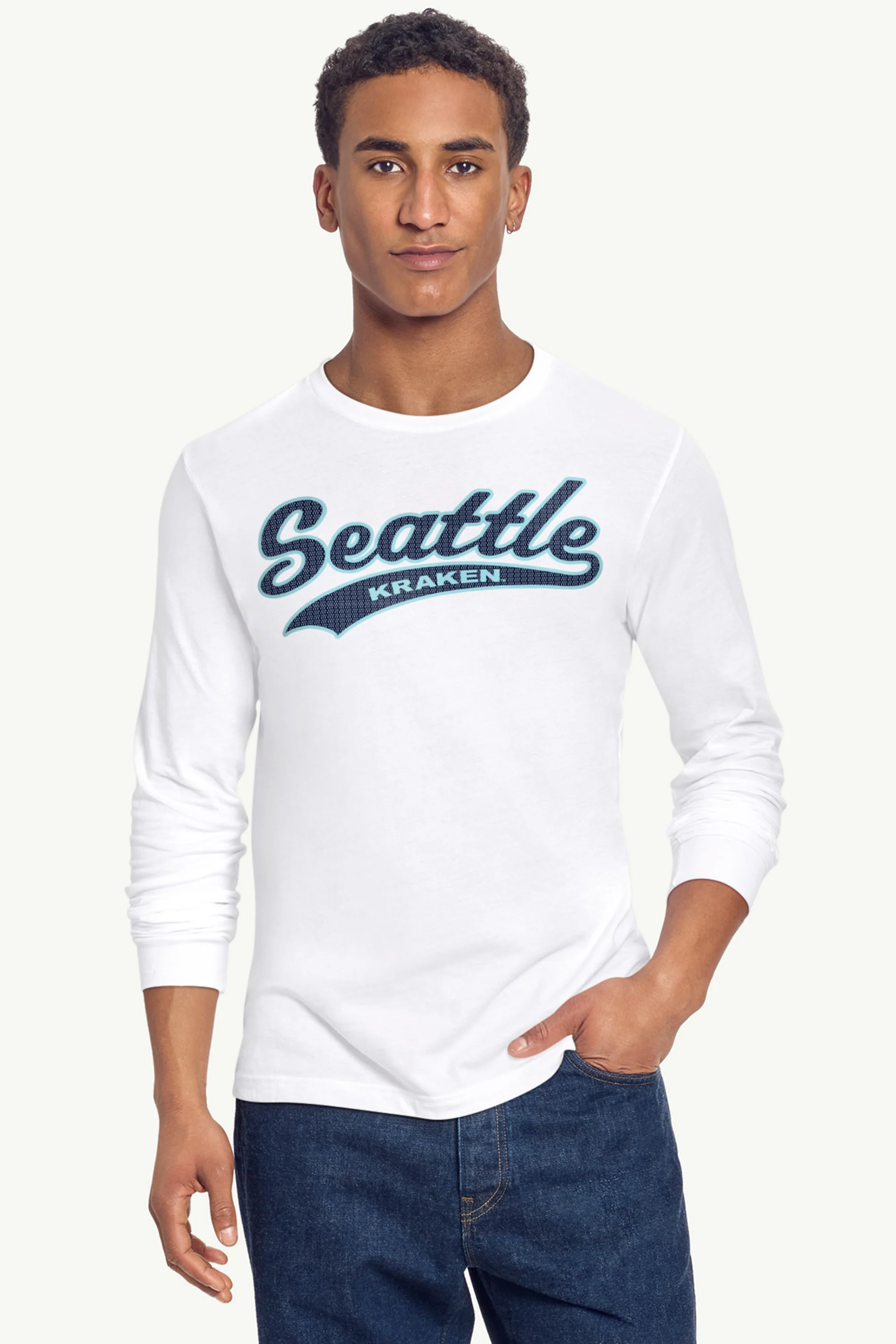 MENS SEATTLE KRAKEN TAILSWEEP LONG SLEEVE T SHIRT - Image 3