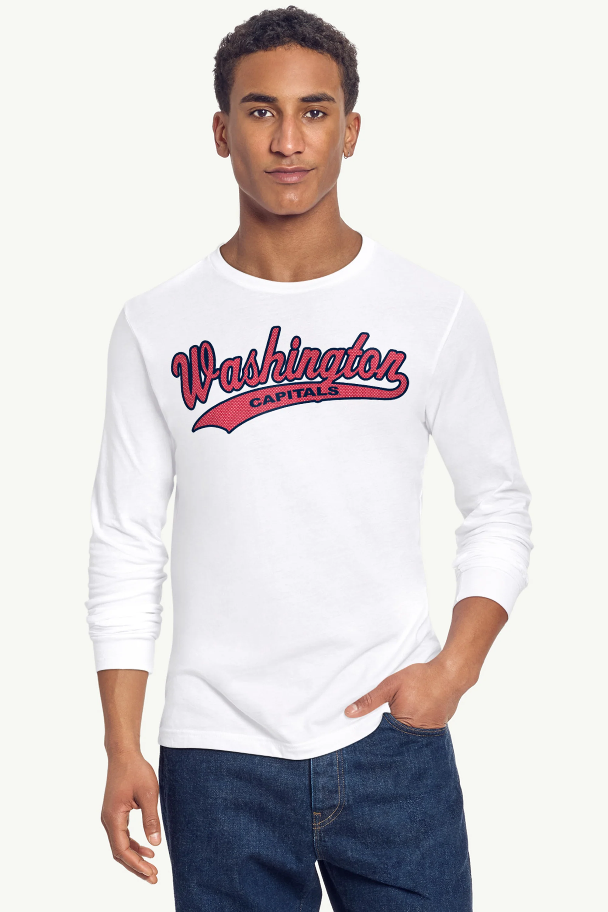 MENS WASHINGTON CAPITALS TAILSWEEP LONG SLEEVE T SHIRT - Image 4