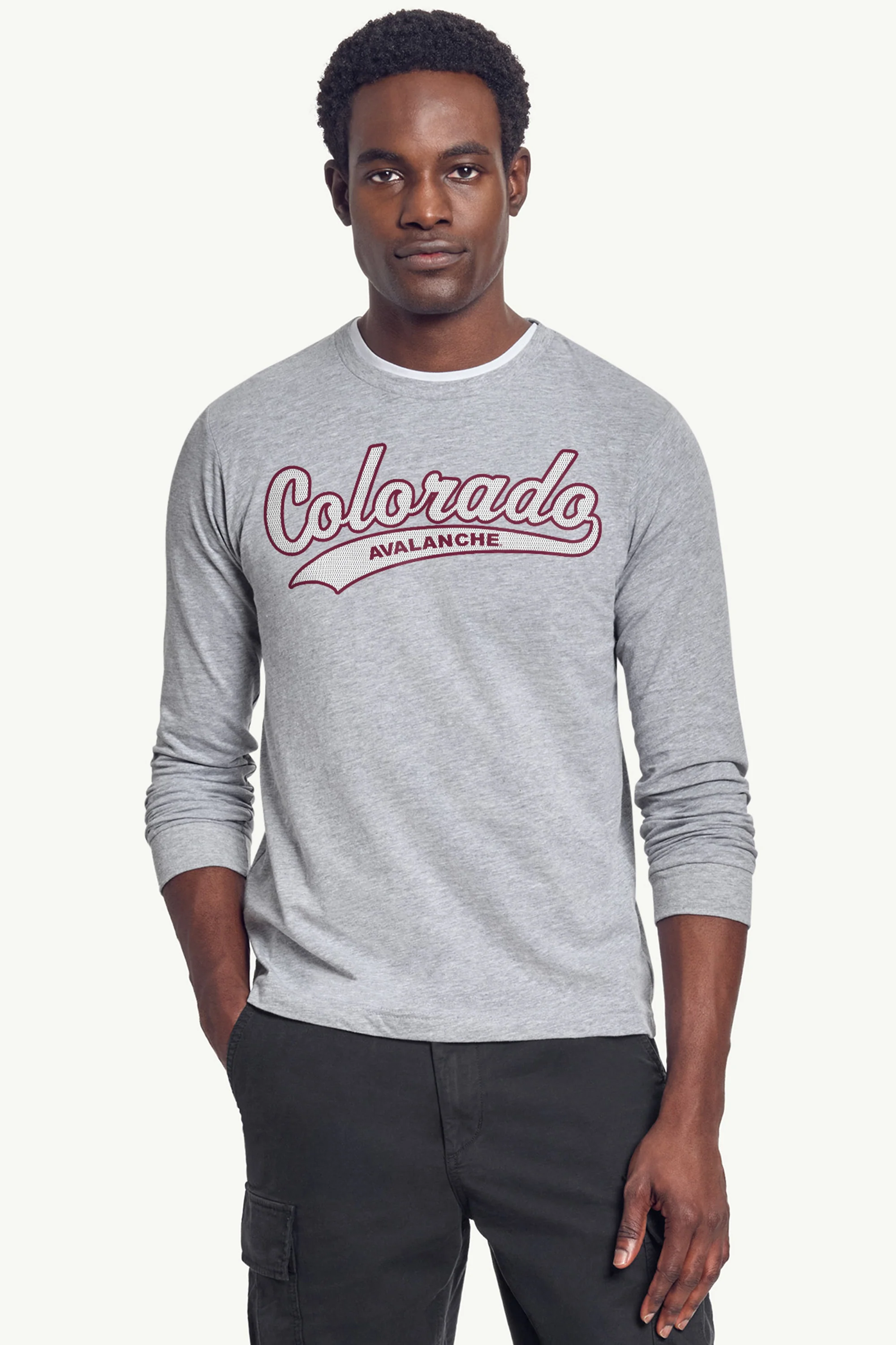MENS COLORADO AVALANCHE TAILSWEEP LONG SLEEVE T SHIRT - Image 4