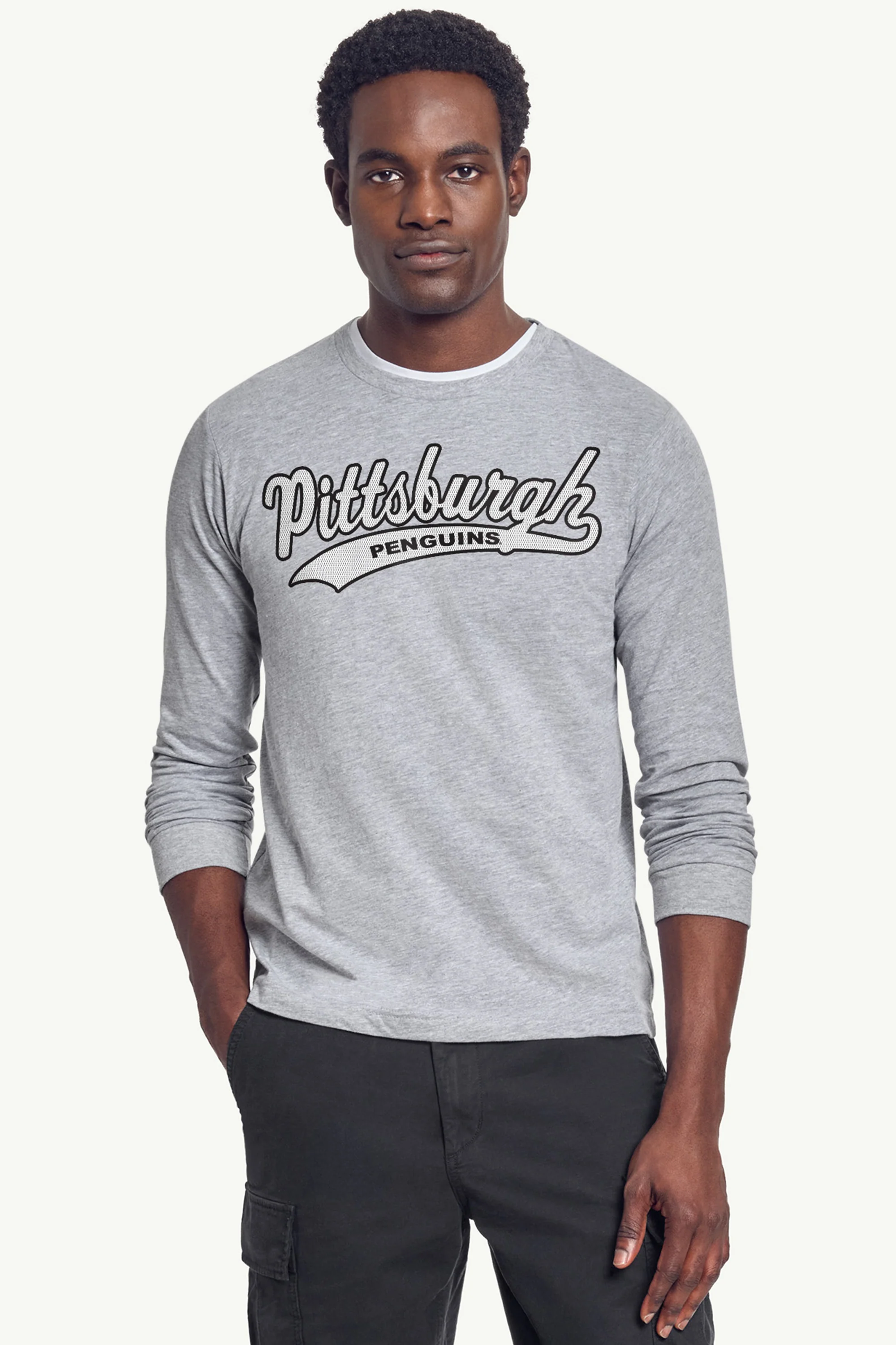 MENS PITTSBURGH PENGUINS TAILSWEEP LONG SLEEVE T SHIRT - Image 3