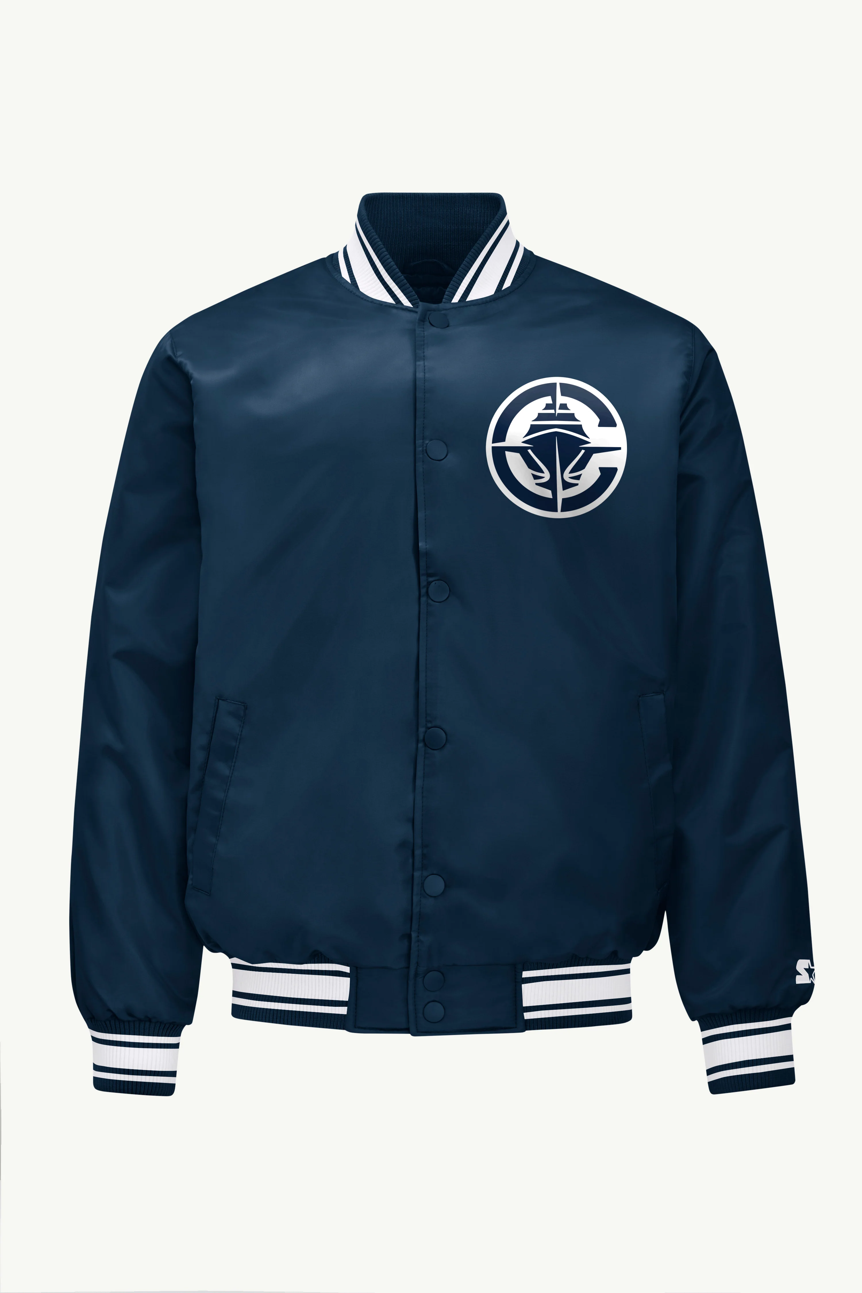 MENS LOS ANGELES CLIPPERS PRINTED GRAPHIC SATIN VARSITY JACKET