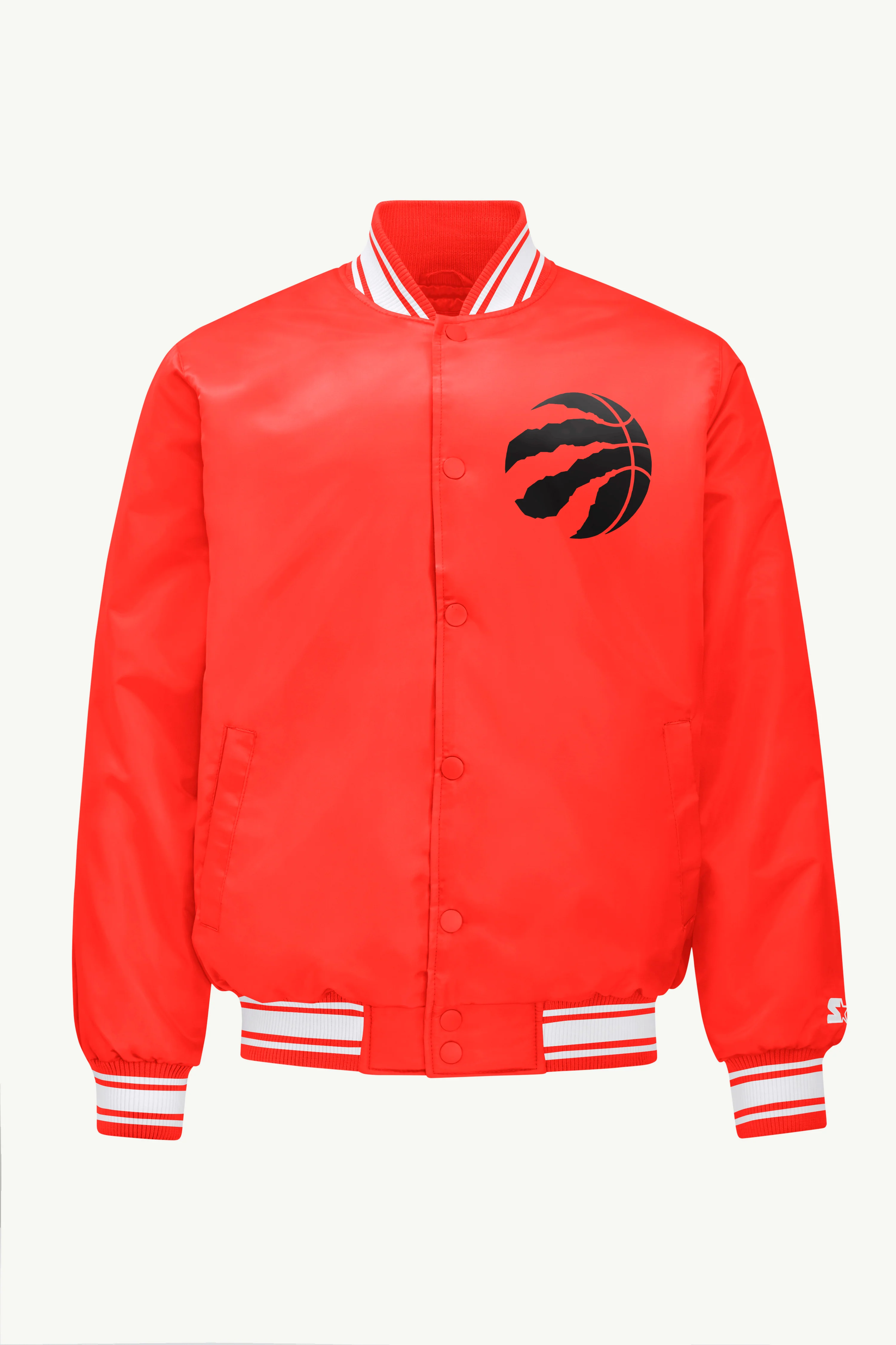 MENS TORONTO RAPTORS PRINTED GRAPHIC SATIN VARSITY JACKET