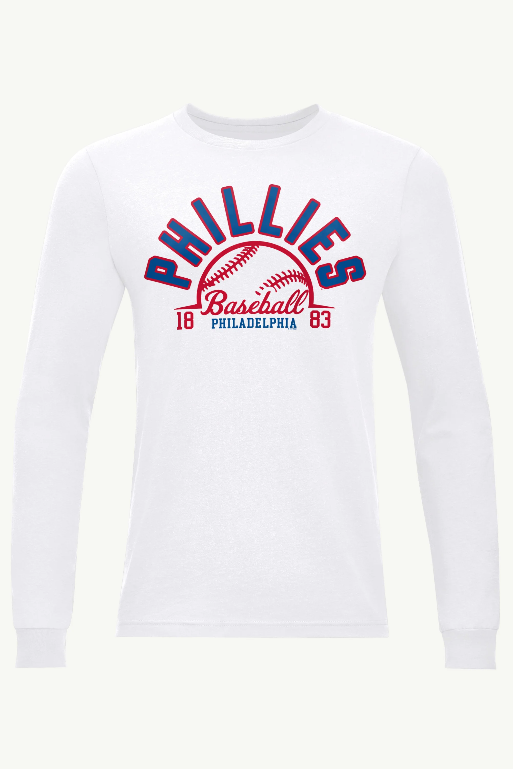 MENS PHILADELPHIA PHILLIES HALF BALL LONG SLEEVE T SHIRT