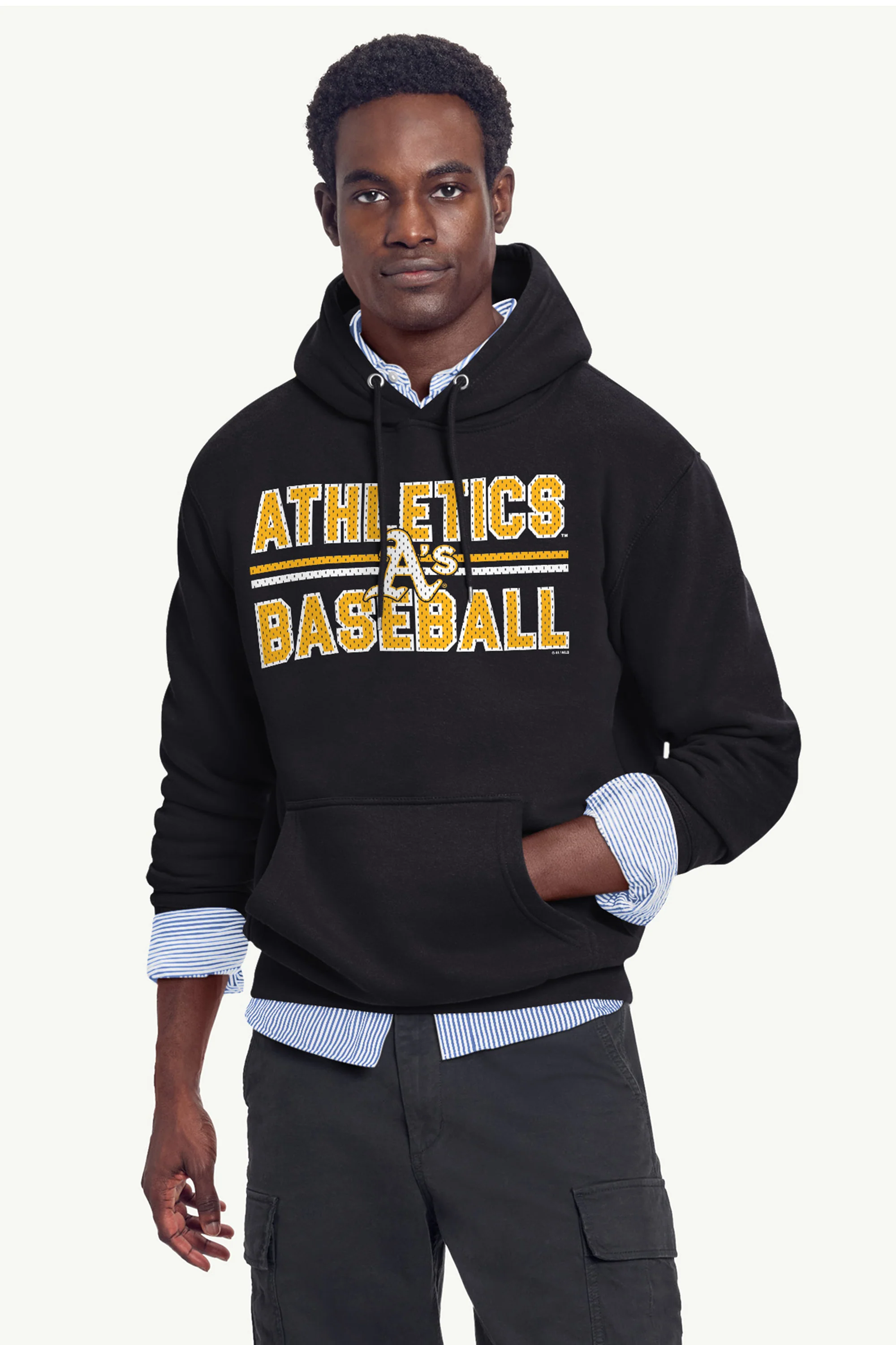 MENS ATHLETICS MESH LOOK HOODIE - Image 2