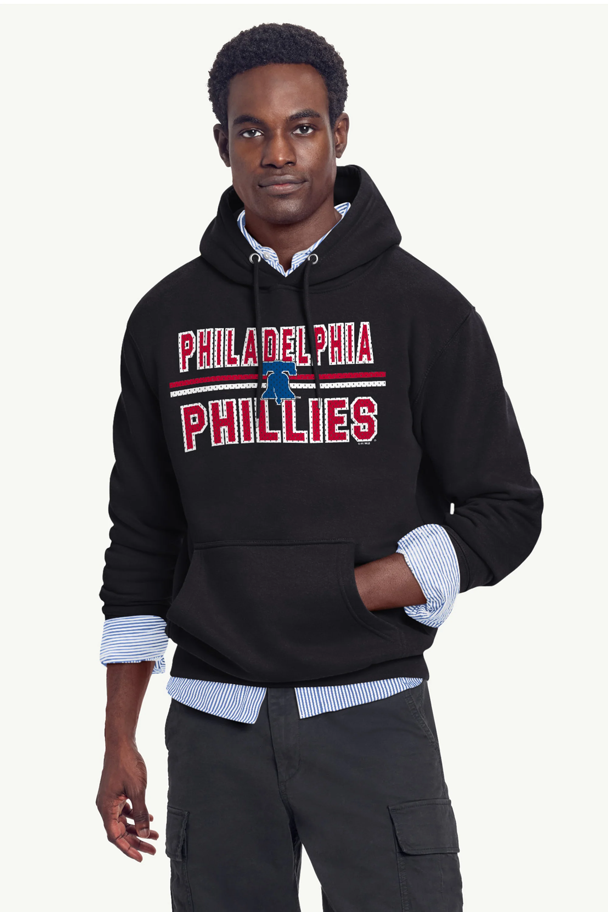 MENS PHILADELPHIA PHILLIES MESH LOOK HOODIE - Image 2